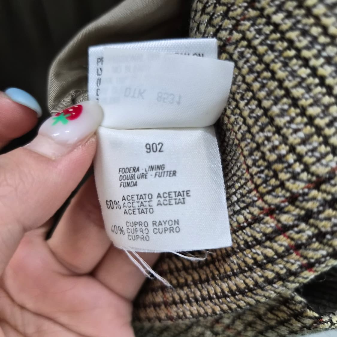 로로피아나 체크 패턴 브라운 자켓 남성 L 상품이미지6