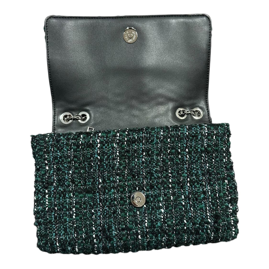 ✨ (바배) 마쥬 클로버 트위드 딥그린 숄더 백 상품이미지3