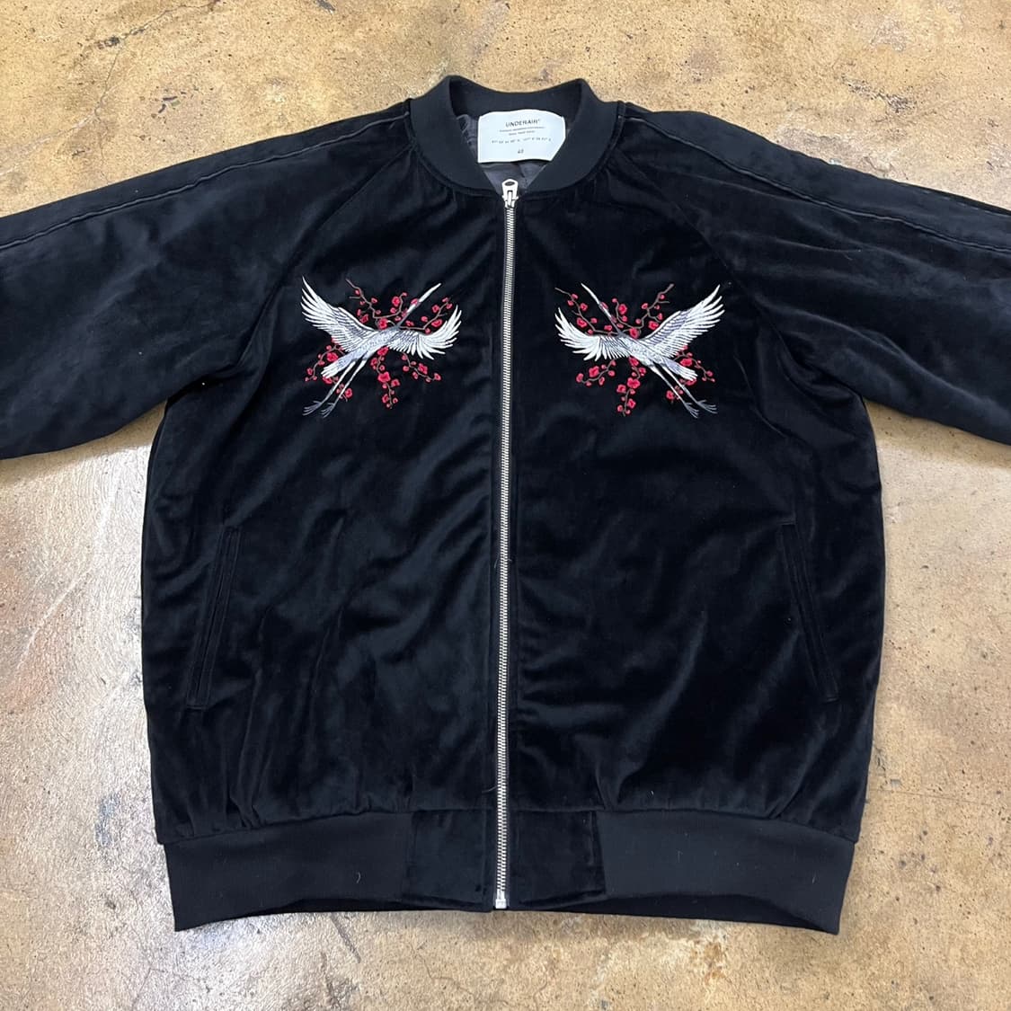 [정품/48] 언더에어 자수 벨벳 스카쟌 자켓 b18 상품이미지3