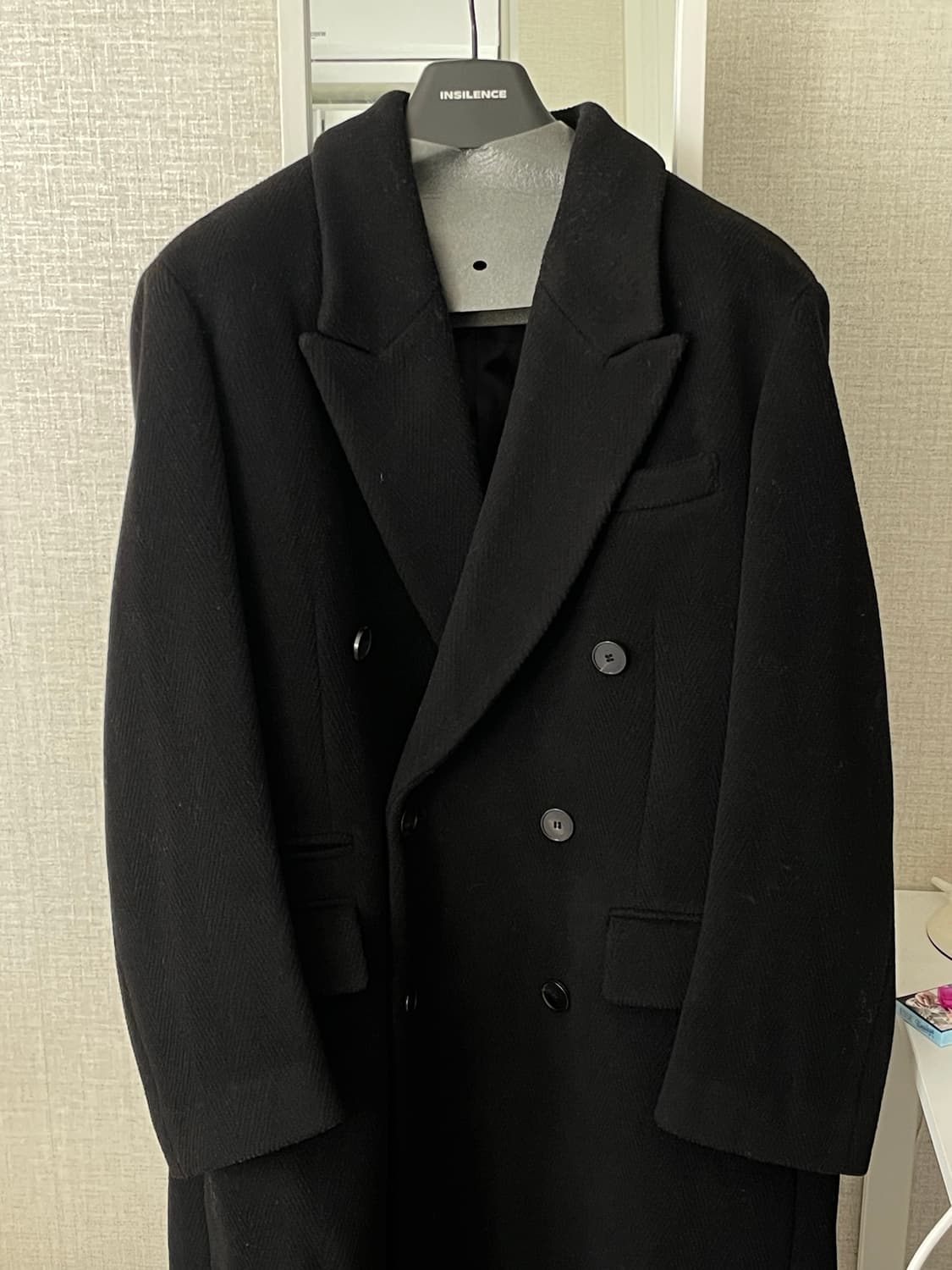 인사일런스 블랙 더블 롱코트  상품이미지2