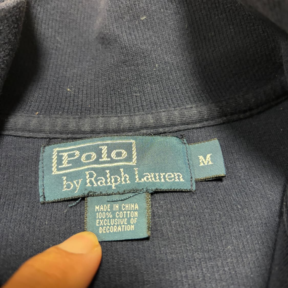 폴로 랄프로렌 레드포니 코튼 네이비 반집업  상품이미지4