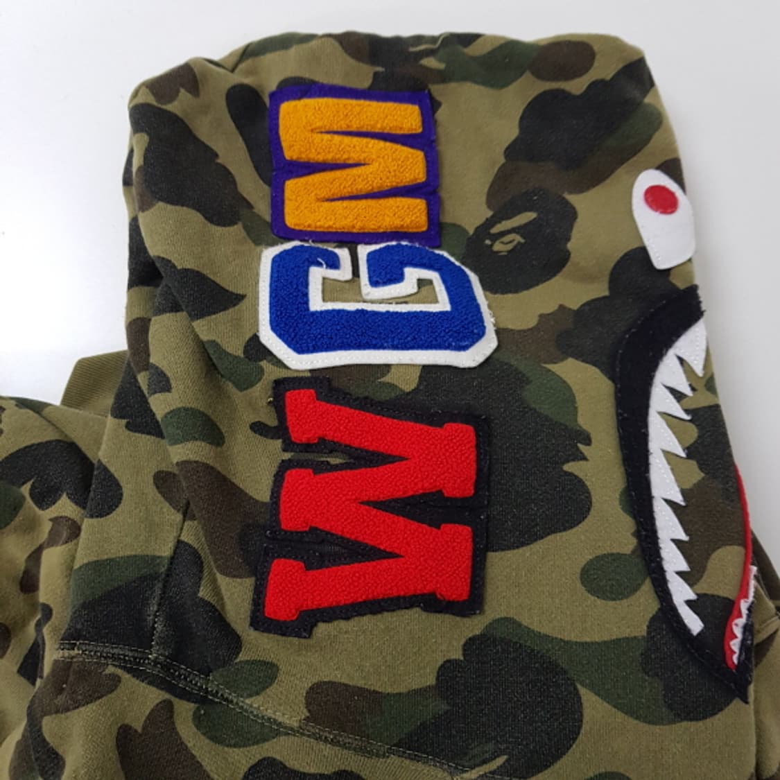 정품)베이프 카모 샤크 후드집업 XL 녹계 상품이미지5