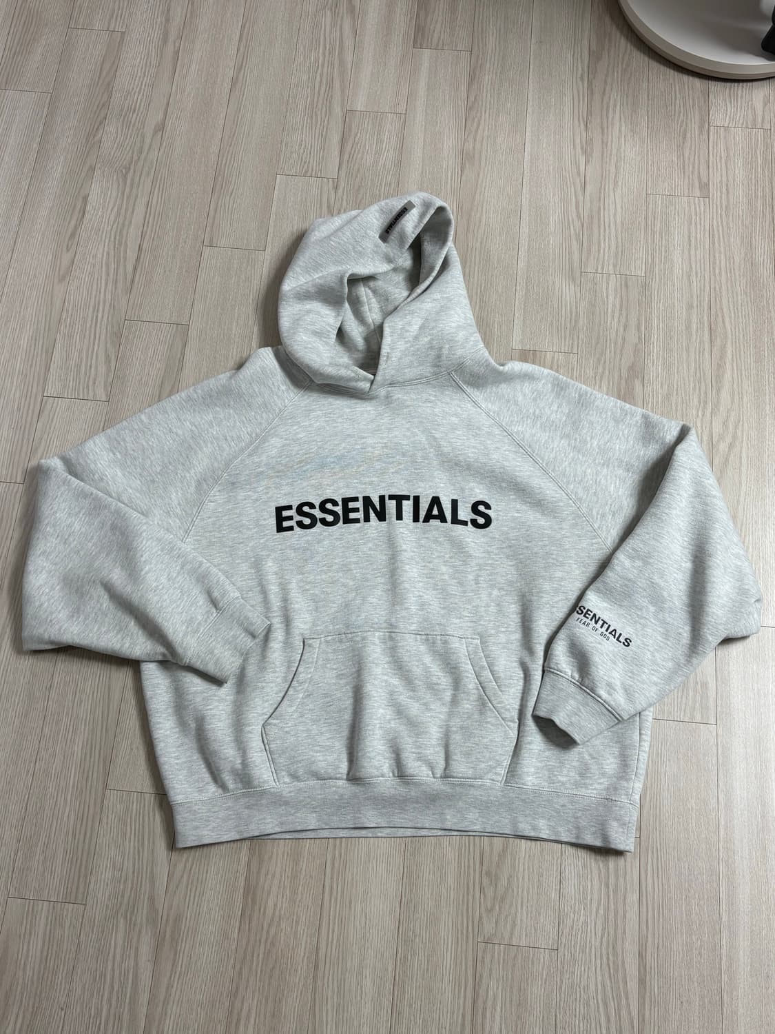 에센셜 후드티 라이트 그레이 L사이즈 상품이미지1
