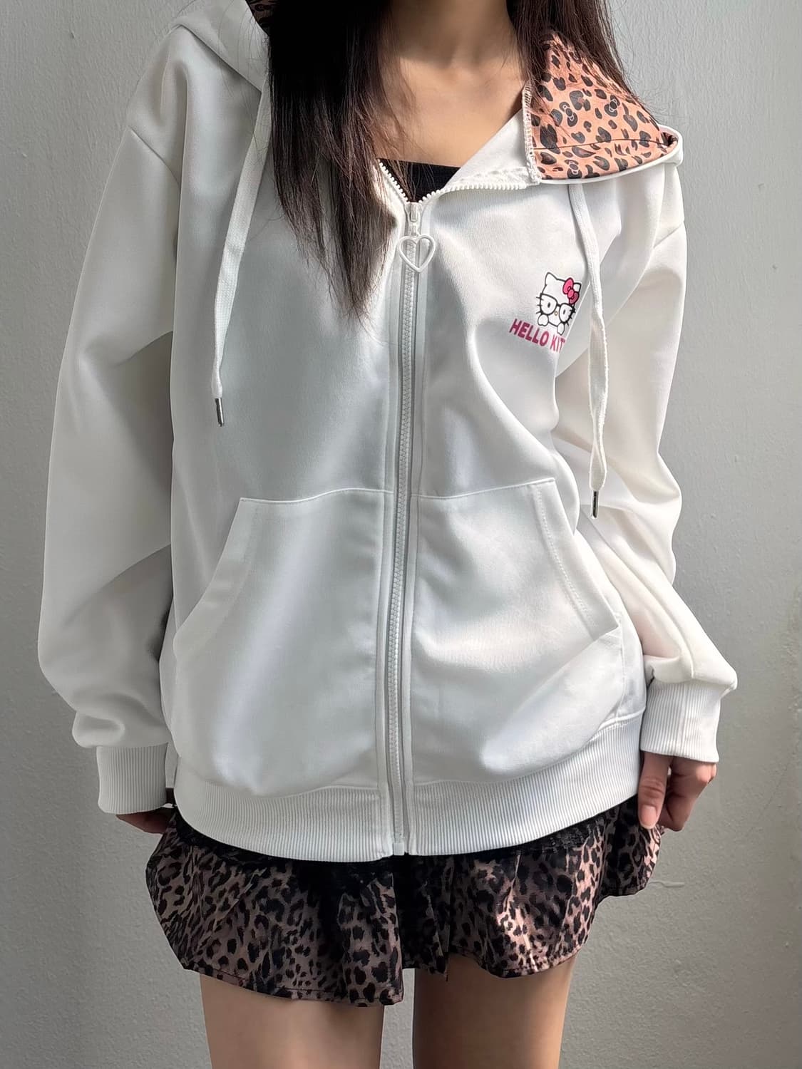 Hello Kitty White Hood Zip-Up 상품이미지2