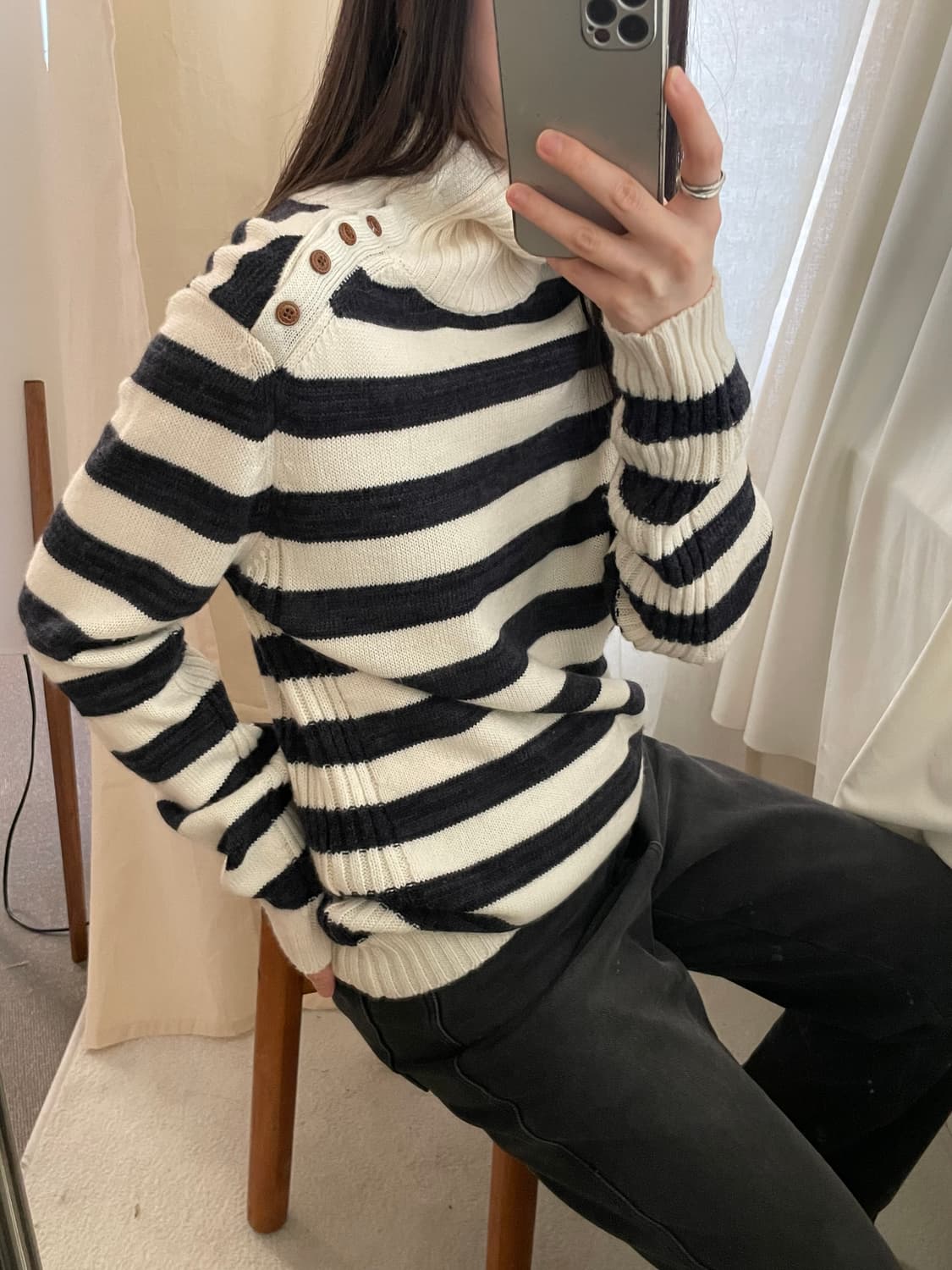 vintage button-up turtleneck knit 상품이미지9