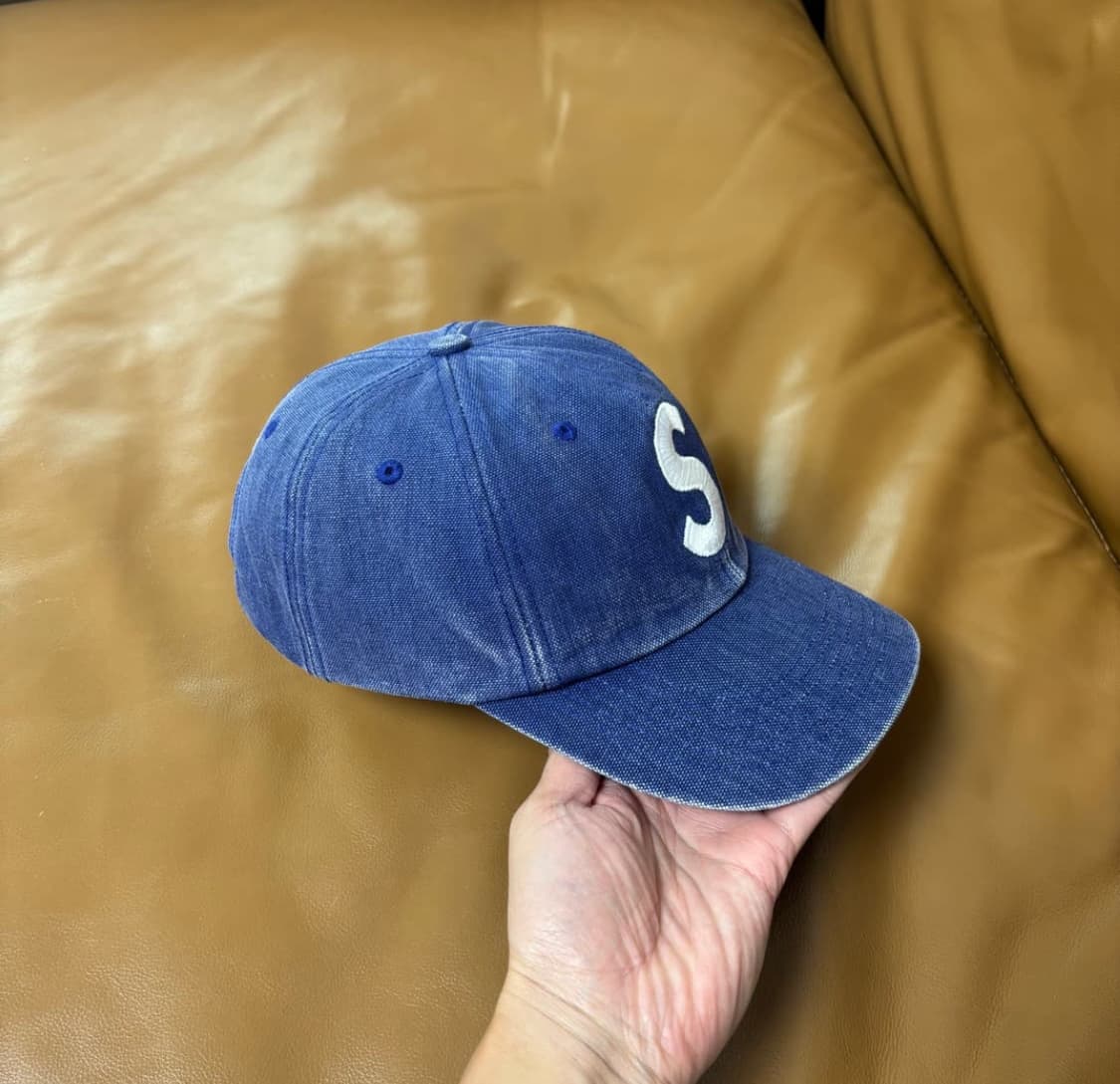 슈프림 23ss 피그먼트 워시드 네이비 S로고 6패널 모자 (Navy) 상품이미지3