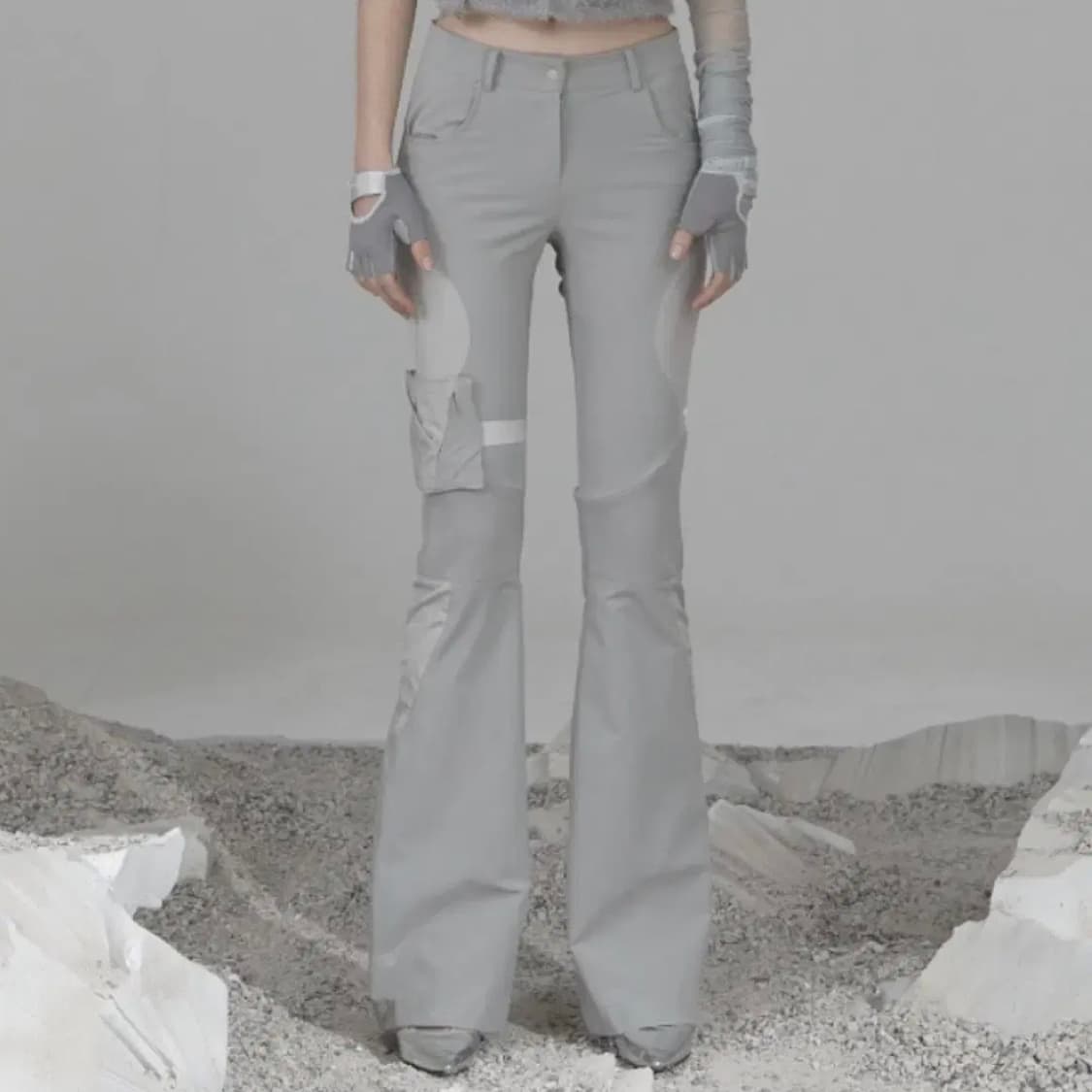 오호스 탈부착 파우치 나일론 팬츠 그레이 상품이미지1