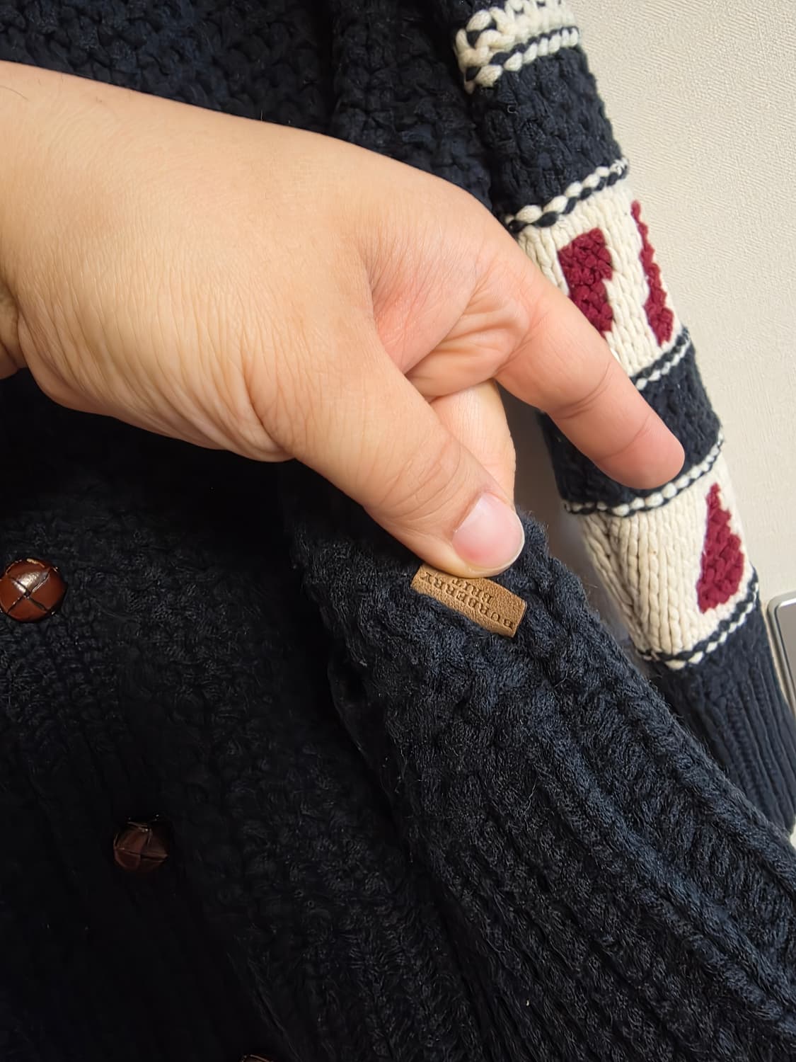 Burberry 램스울 숄칼라 인타르시아 가디건 M 상품이미지8