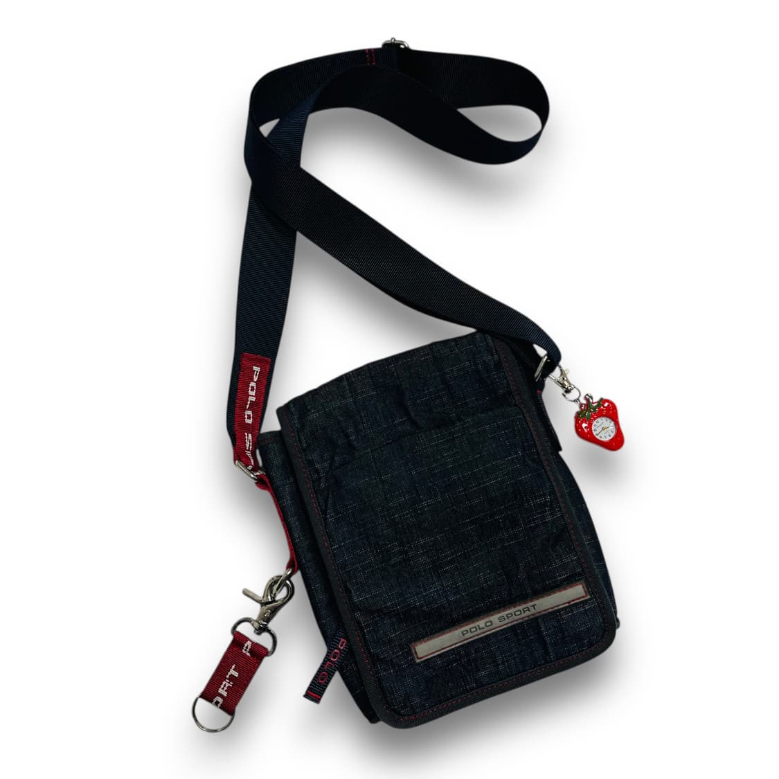 폴로 스포츠 90s 문구 키링 디테일 미니 데님 크로스백 상품이미지1