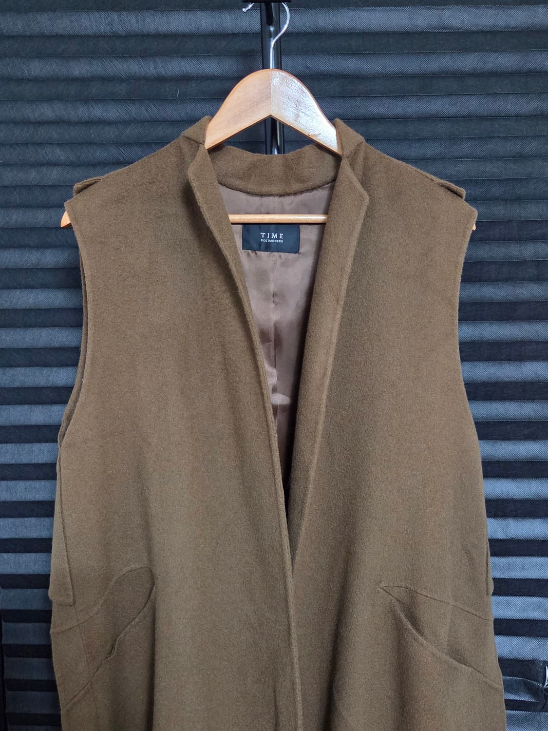 [타임] 핸드메이드 울 캐시미어 롱 베스트 코트 | 00051 상품이미지2