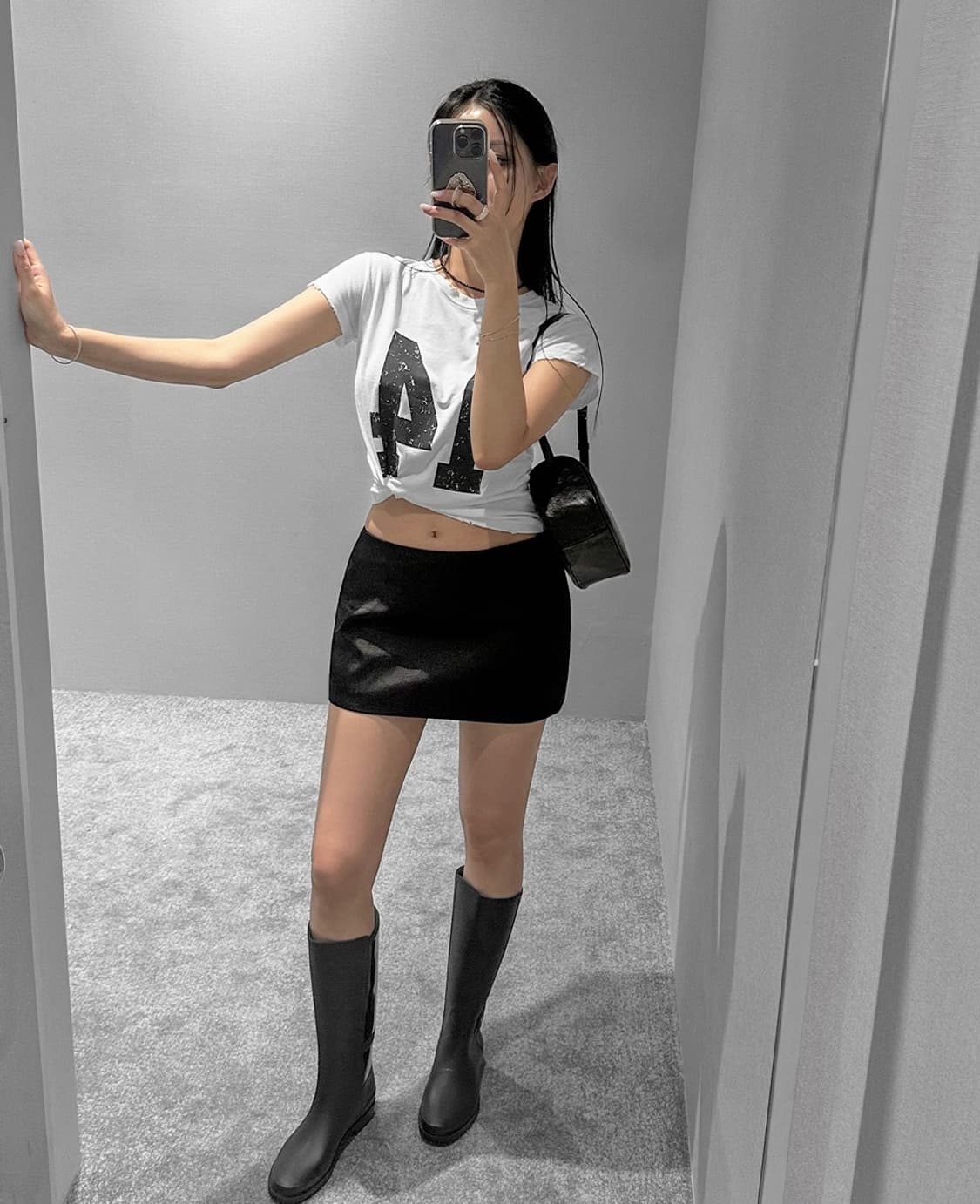 델라인 핀터레스트 감성 로우 웨이스트 고퀄 새틴 스커트 S 새상품 상품이미지9