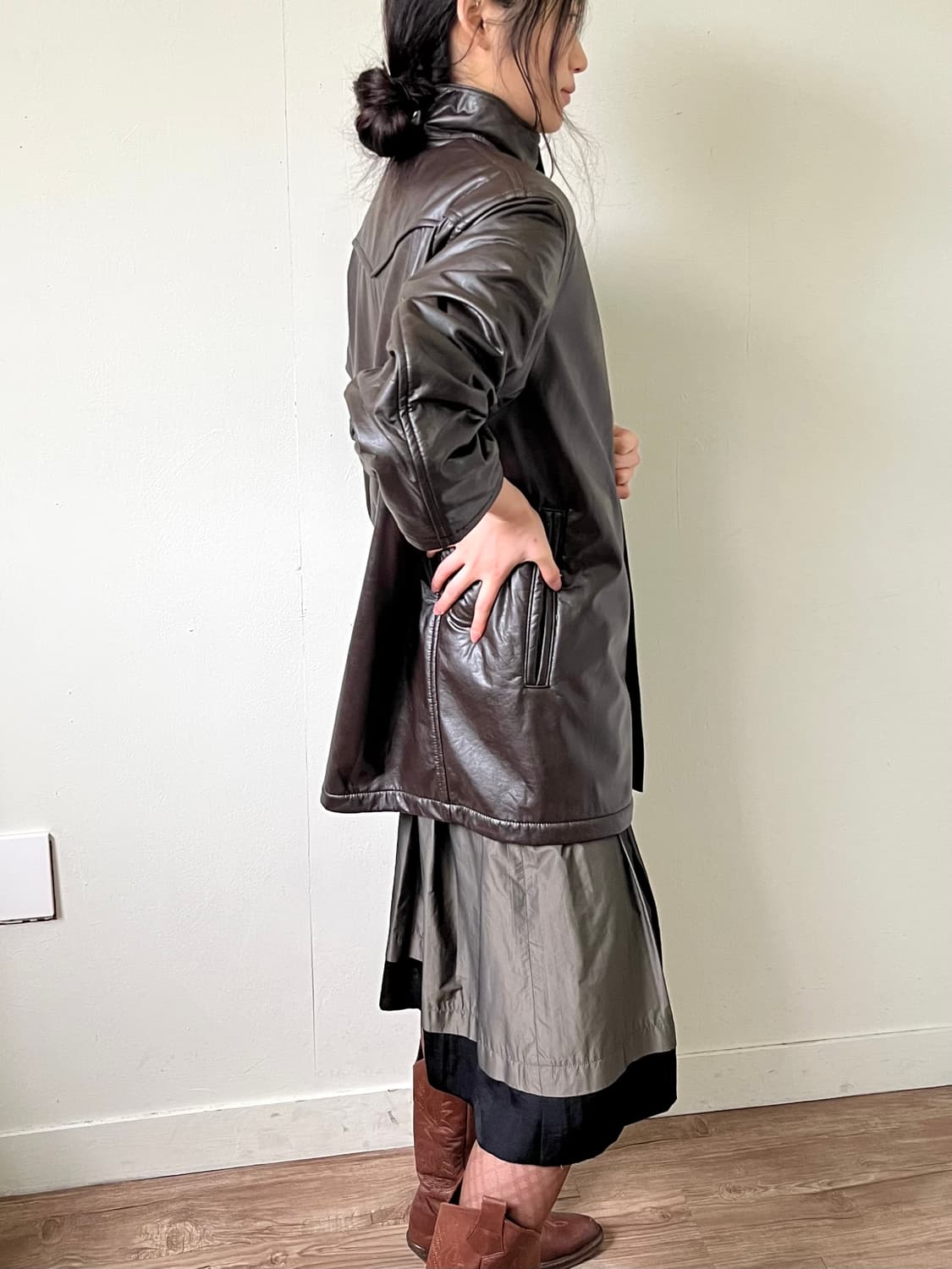 SIMPLE LIFE 브라운 아카이브 레더자켓 상품이미지6