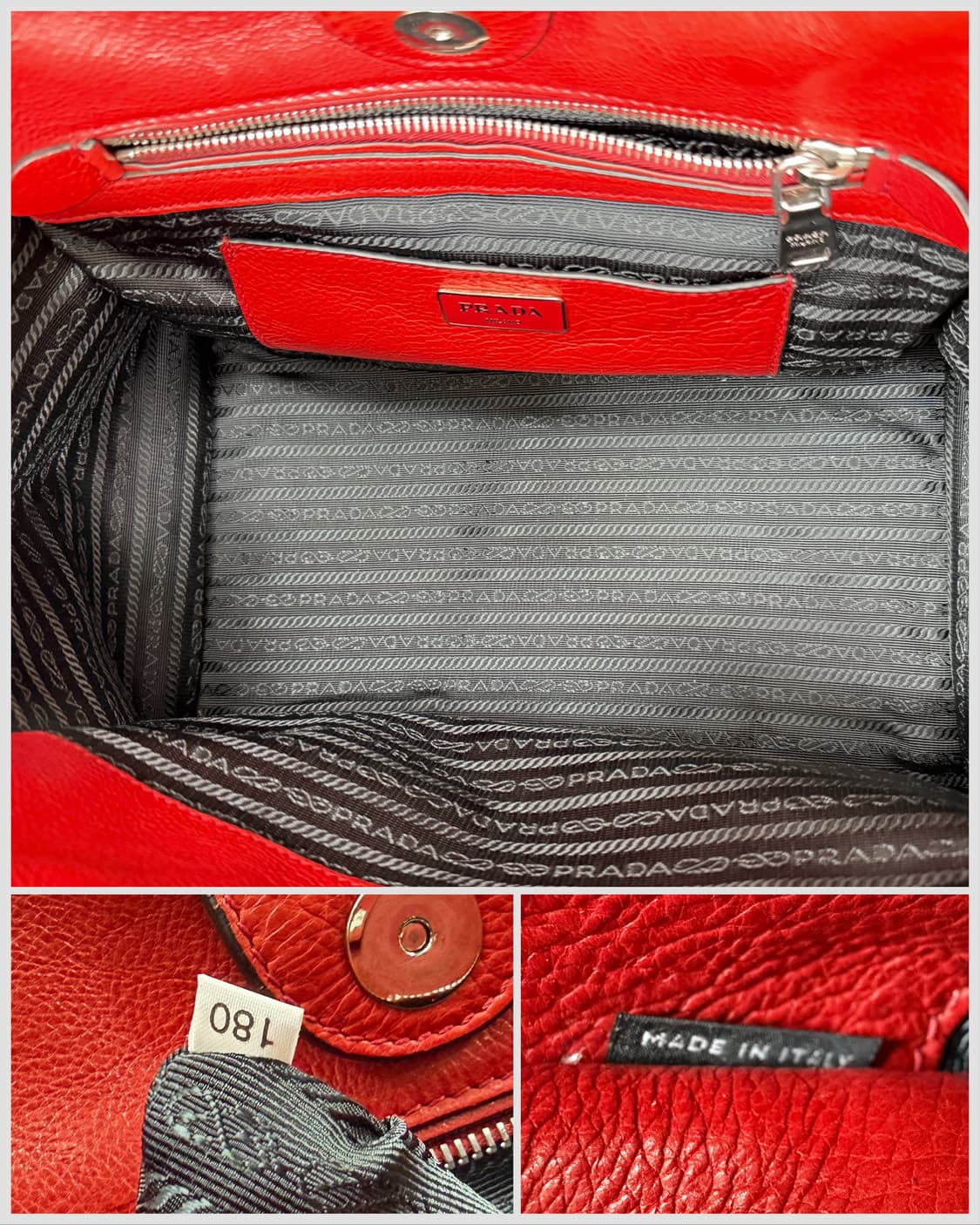프라다 레드 글라세 카프레더 토트백 상품이미지7