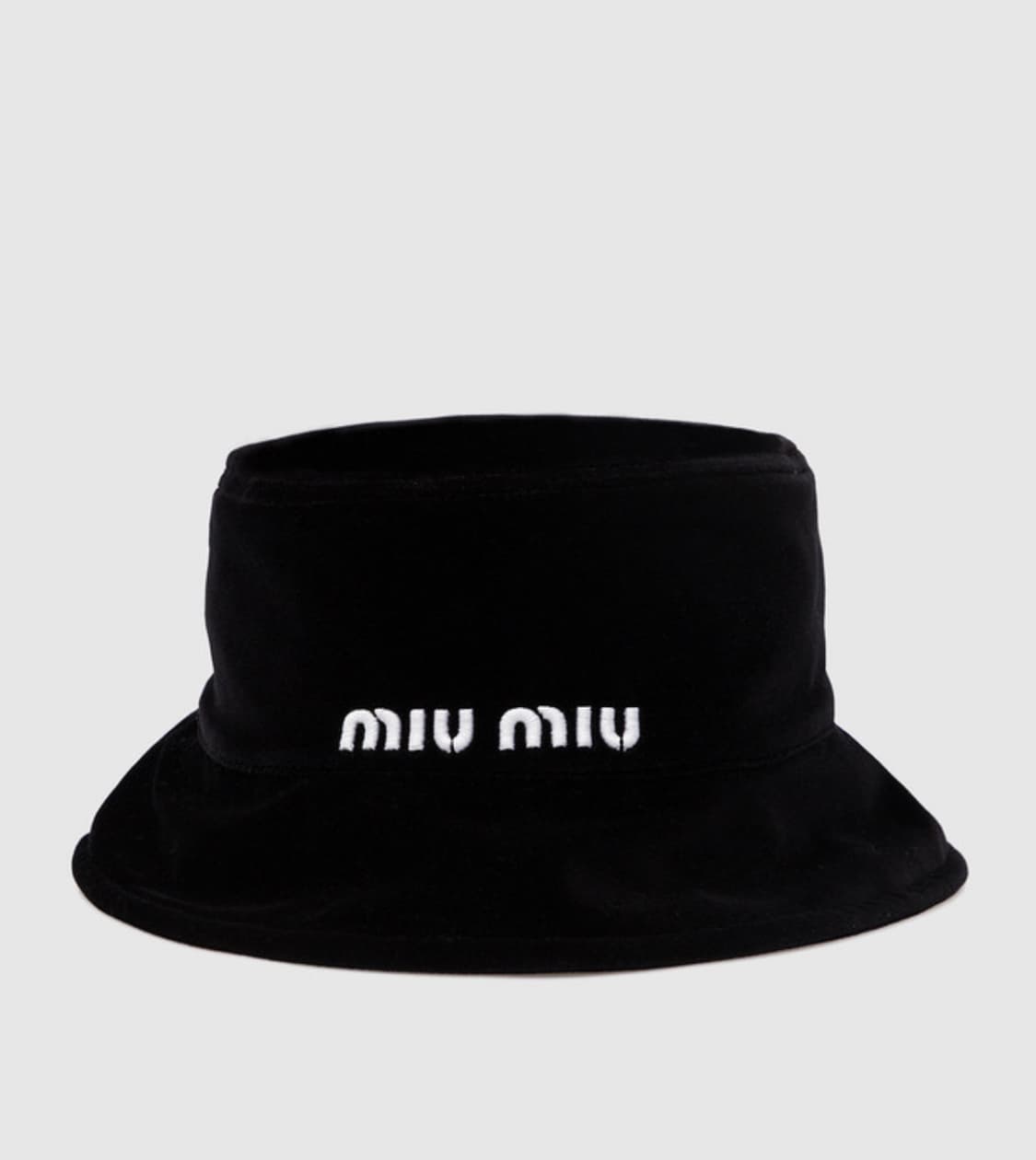 S 텍달린 새상품 정품 미우미우 miu miu 로고 벨벳 버킷햇 모자 캡 상품이미지1