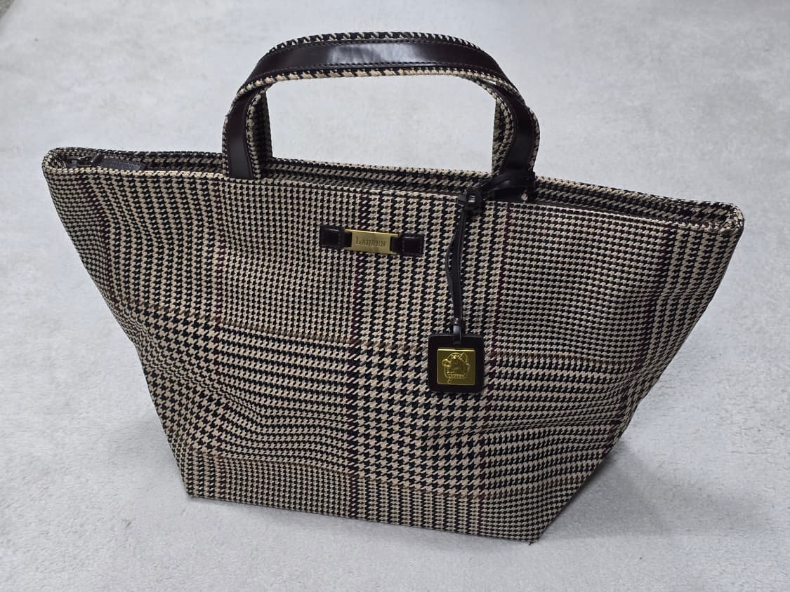 90's 랄프로렌 하운드투스 체크패턴 토트백  상품이미지1