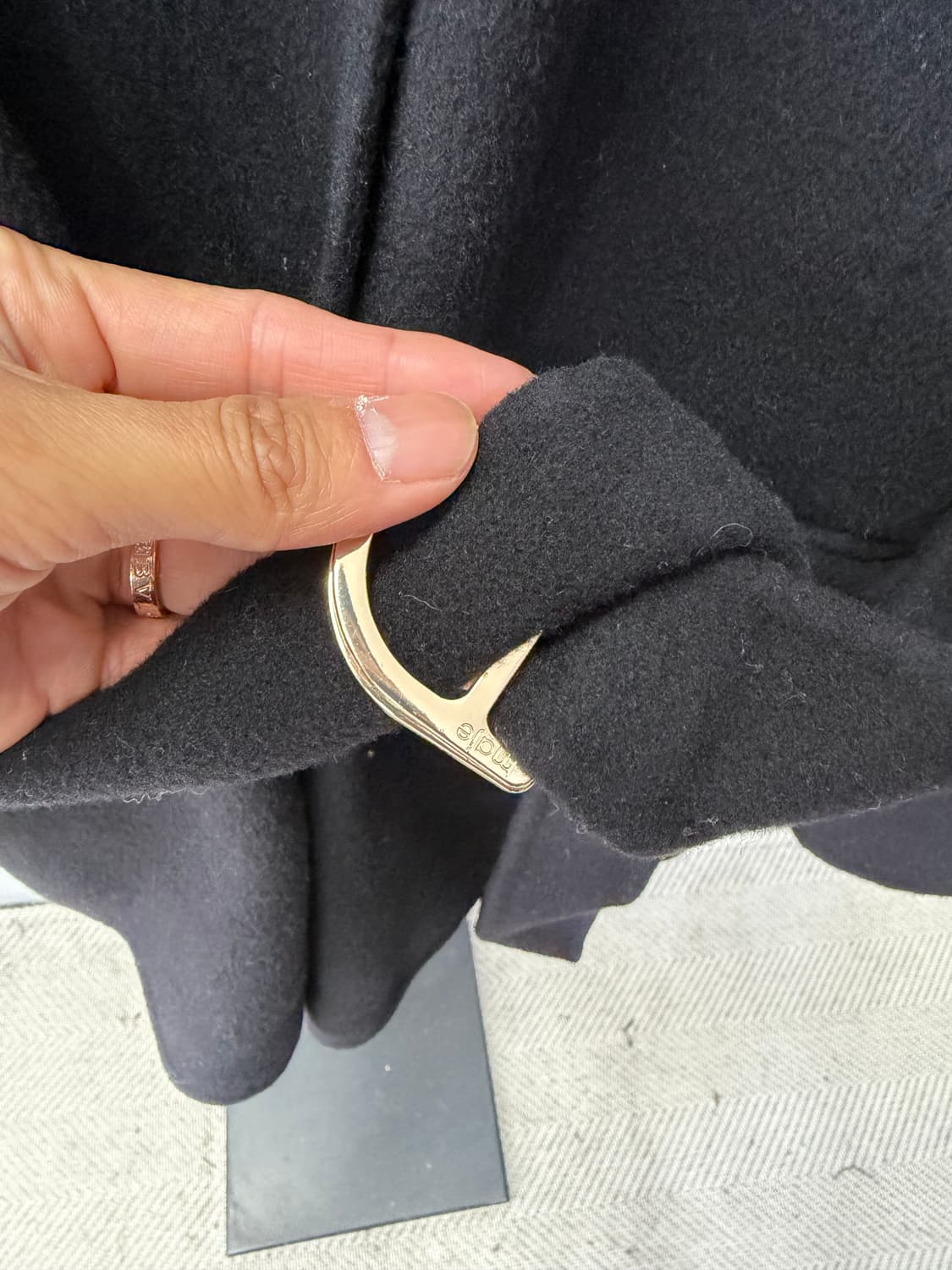 정품) 마쥬 블랙 벨티드 코트 36 상품이미지4