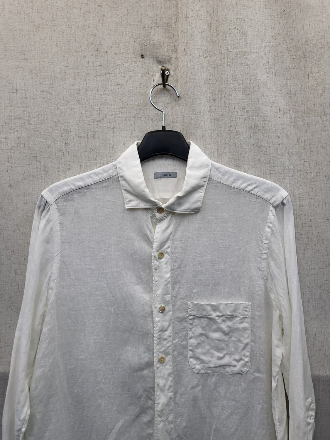 malo 화이트 린넨 긴팔 셔츠 상품이미지3