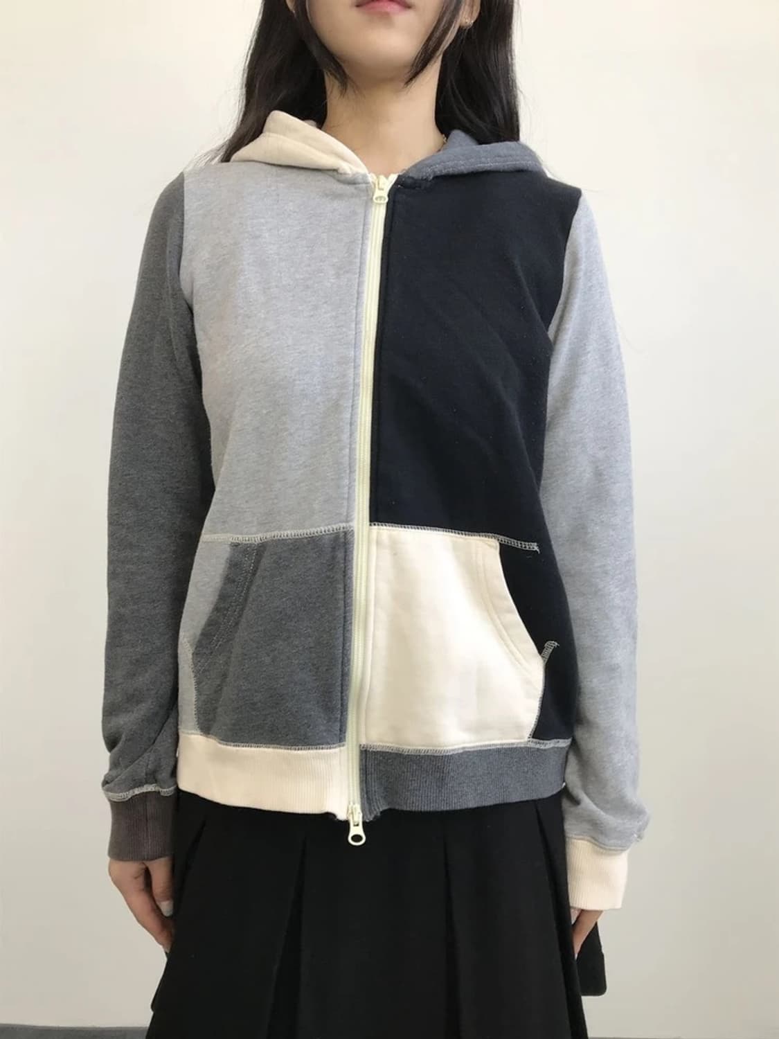 X-girl Patchwork Zip Hoodie 상품이미지3