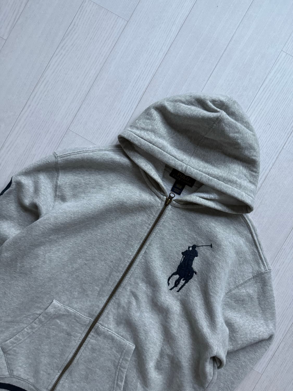 폴로 랄프로렌 빅 포니 로고 그레이 후드집업 상품이미지6