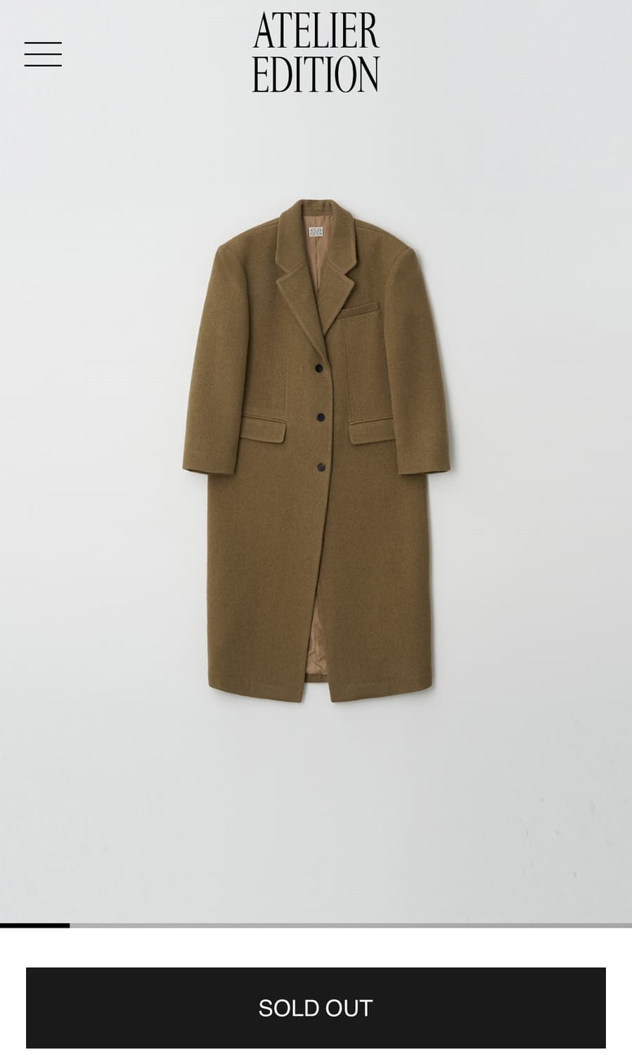 아뜰리에에디션 알파카 싱글코트 상품이미지1