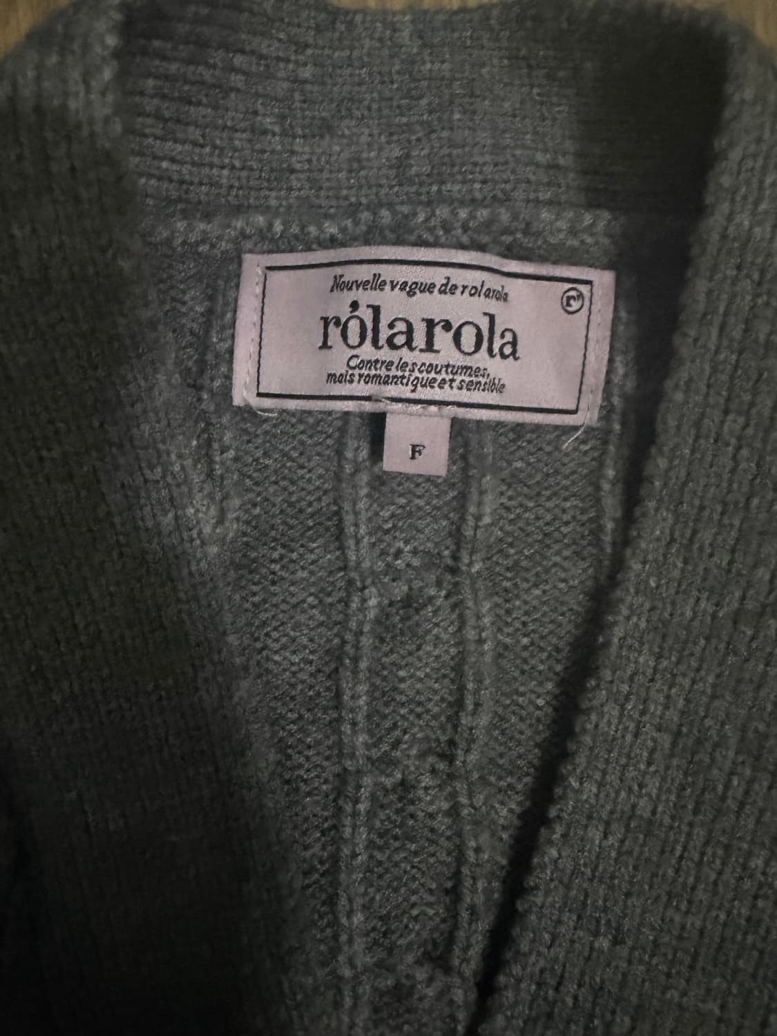 로라로라 V NECK CABLE CARDIGAN GRAY 상품이미지2