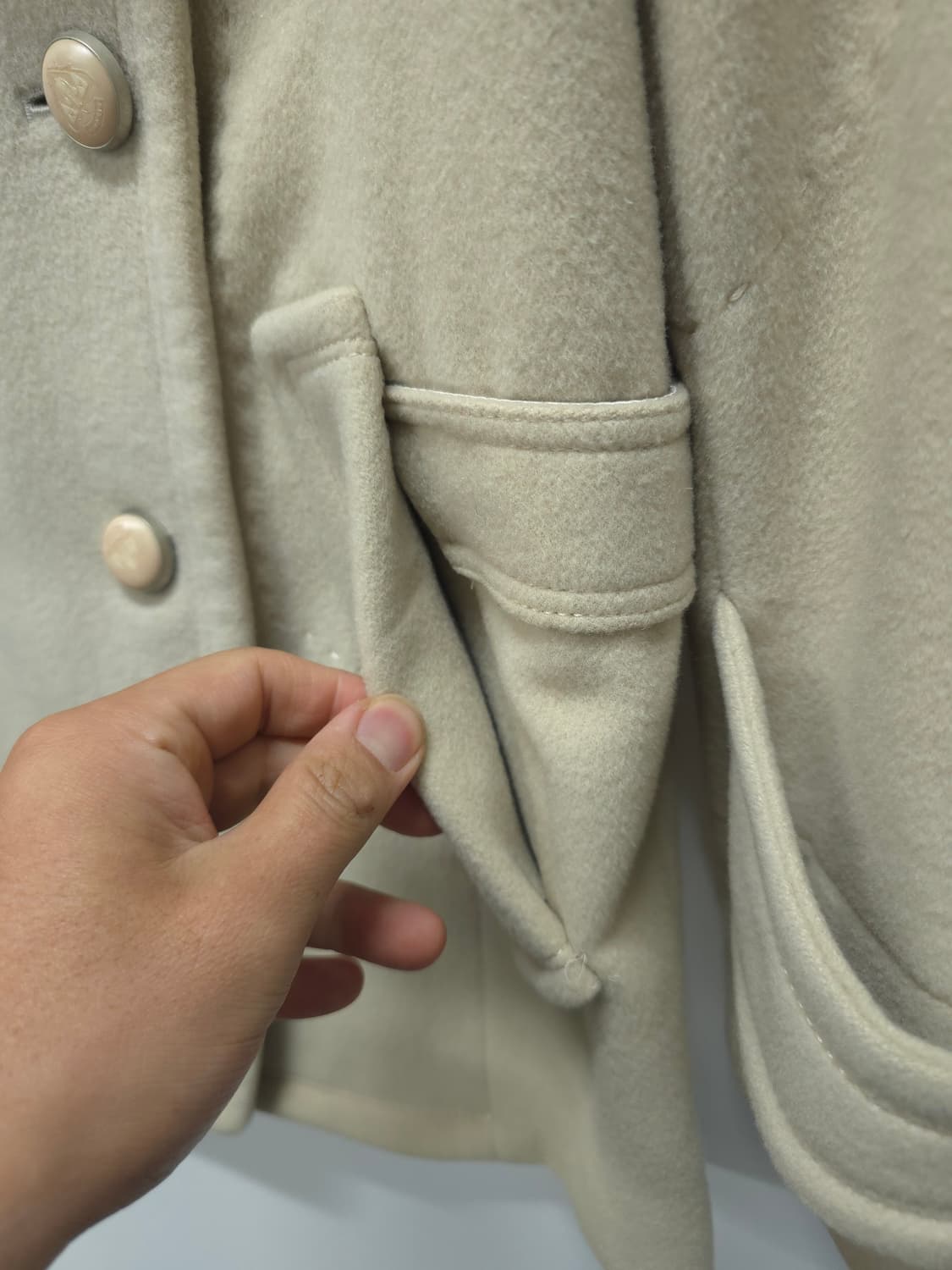 96 아이보리 울 코트 상품이미지4