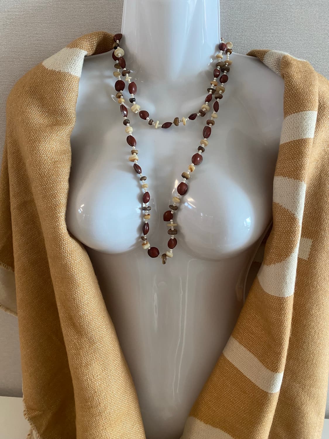 천연 씨앗 비즈 목걸이 롱 네크레스 빈티지 상품이미지5