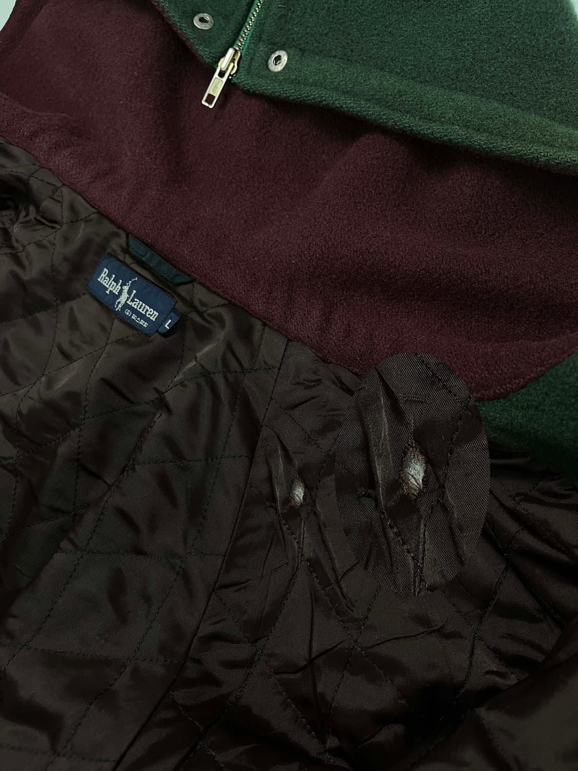 80's 폴로 랄프로렌 스크래블 쉴드 울 바시티 봄버 자켓 상품이미지8