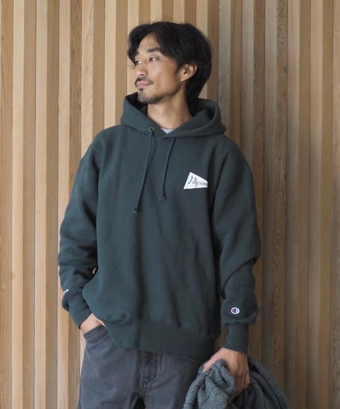 필그림 Pilgrim x Champion 리버스위브 후드 블랙 XL 상품이미지5