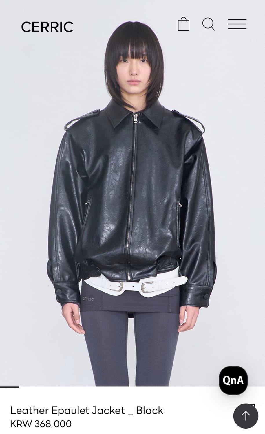 세릭 Leather Epaulet Jacket 레더자켓 상품이미지1