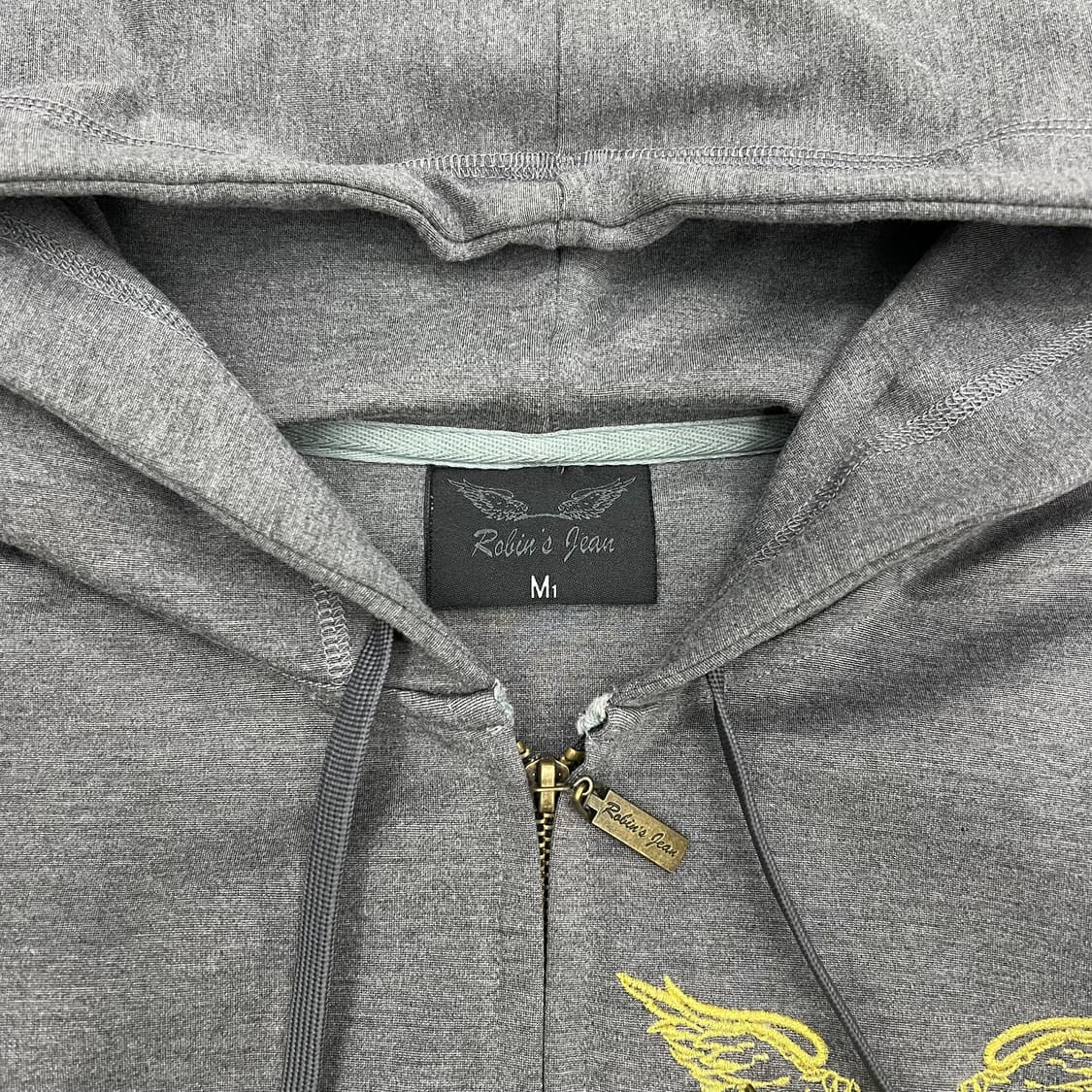 로빈스진 백로고 자수 후드집업 상품이미지2