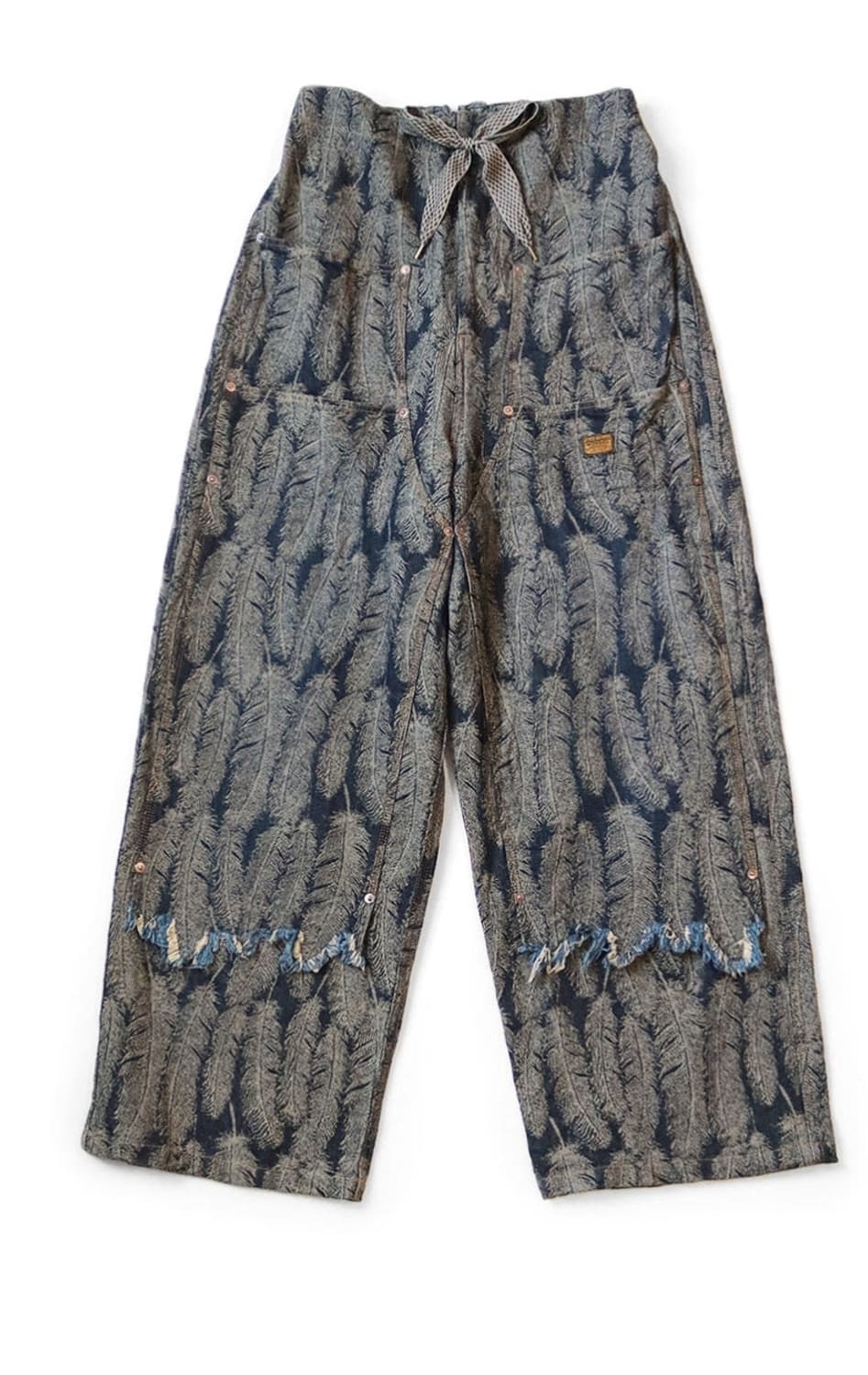 캐피탈 페더 패턴 데님 와이드 팬츠 진한인디고컬러 상품이미지1