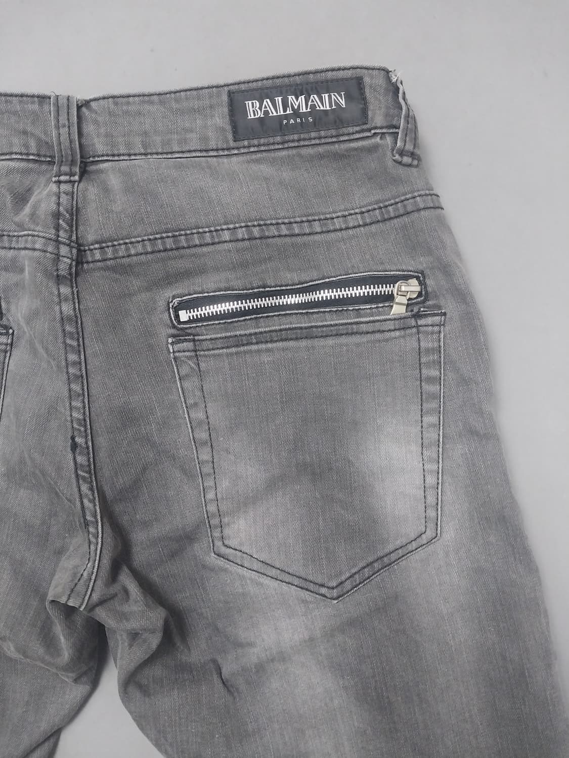 [32] 발망 그레이워싱 지퍼디자인 테이퍼드진 청바지 상품이미지9