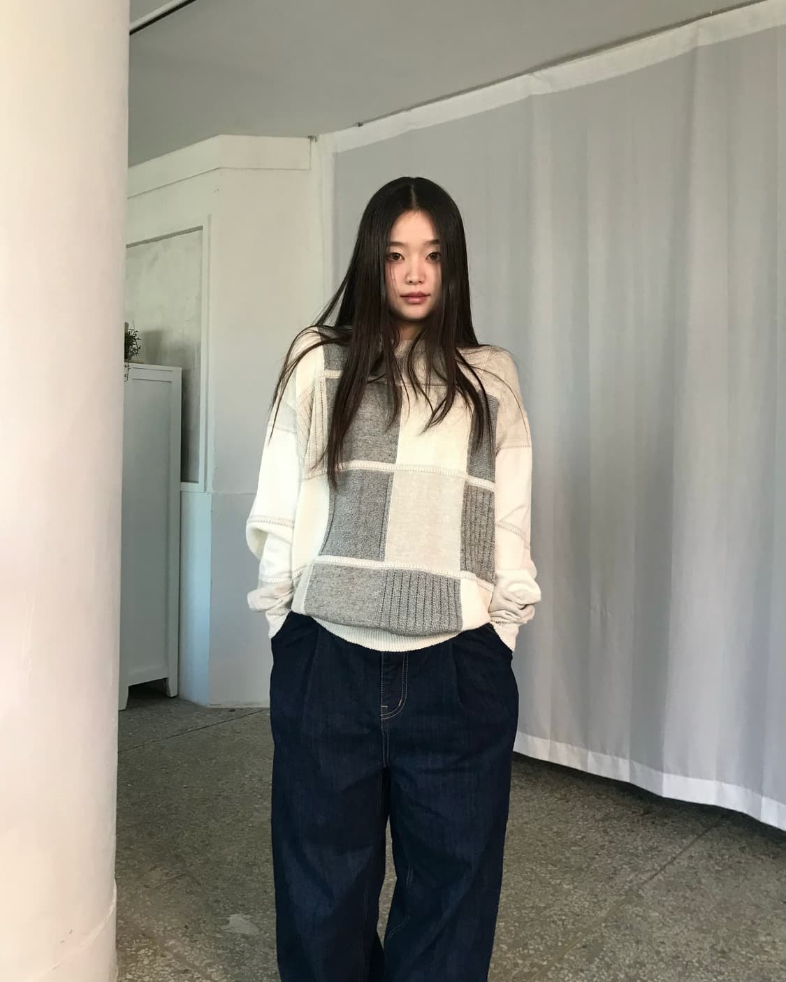 패치워크 블록 니트 상품이미지7