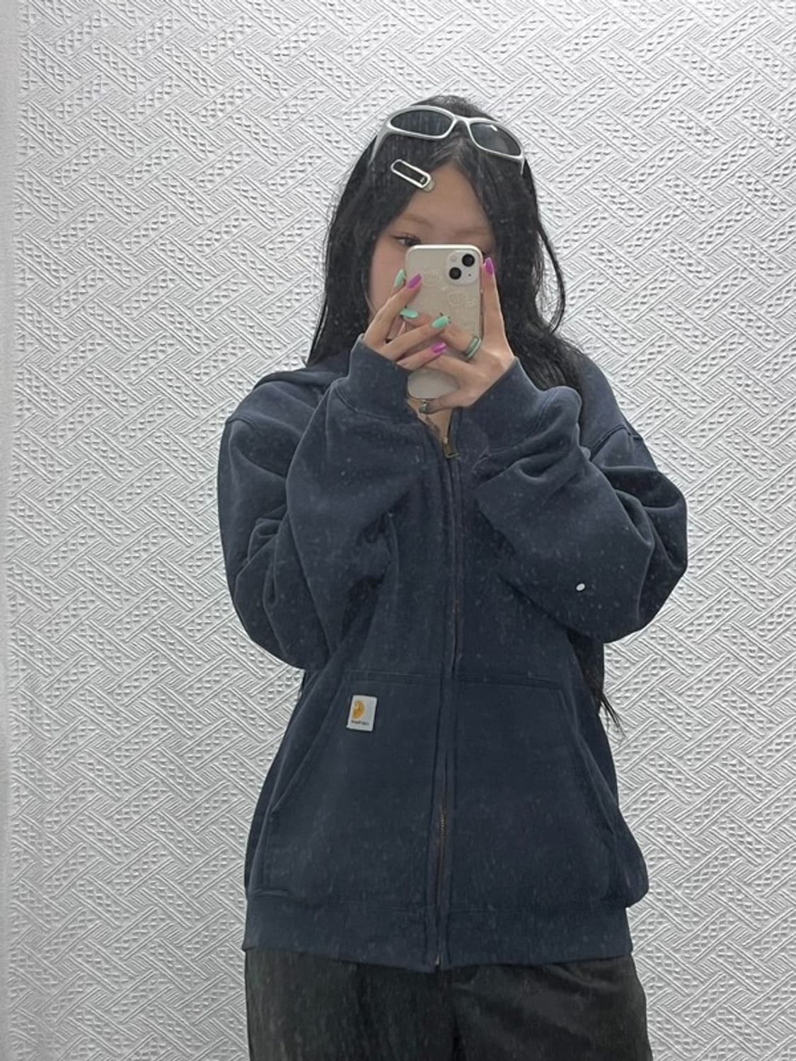 칼하트 빈티지 베이직 오리지날 핏 기모 후드집업 M C06852 상품이미지2