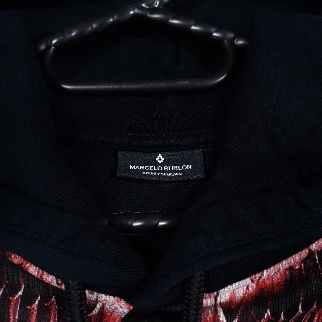 실측 L (100) 마르셀로불론 레드 고스트 윙 프린팅 코튼 후드티 스웻 상품이미지4