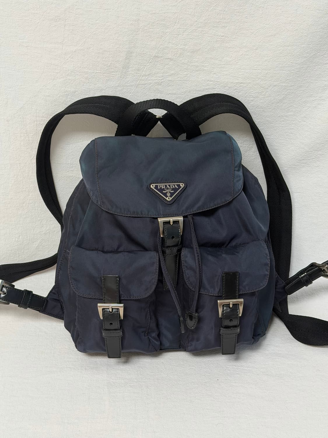 정품 프라다 포코노 나일론 투포켓 백팩 네이비 스몰 상품이미지1