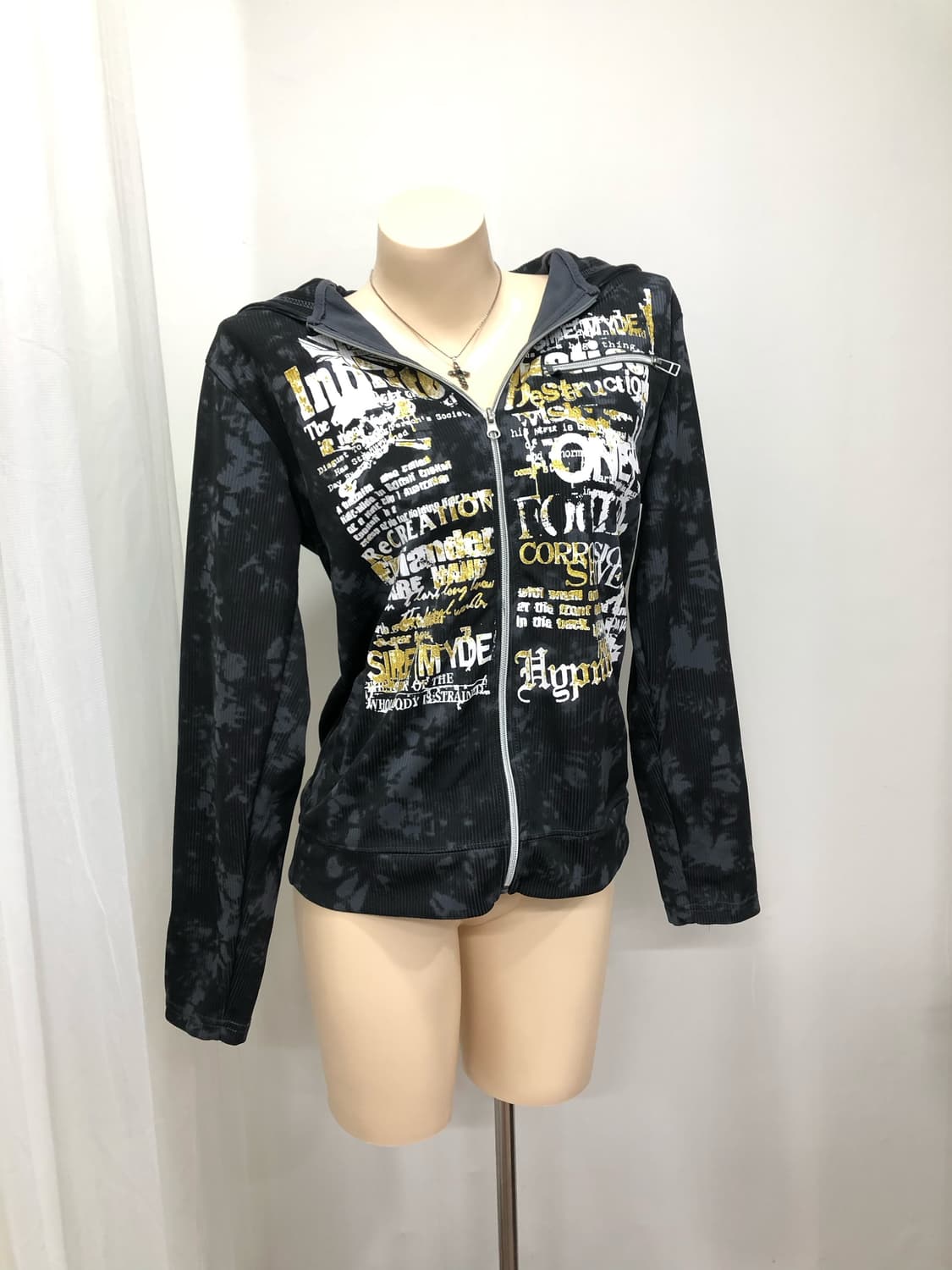 y2k punk lettering graphic hood zipup 상품이미지1