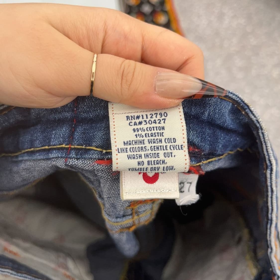 트루릴리전 조이슈퍼티 올드스쿨 Y2K 키치 데님팬츠 27인치 C08421 상품이미지8