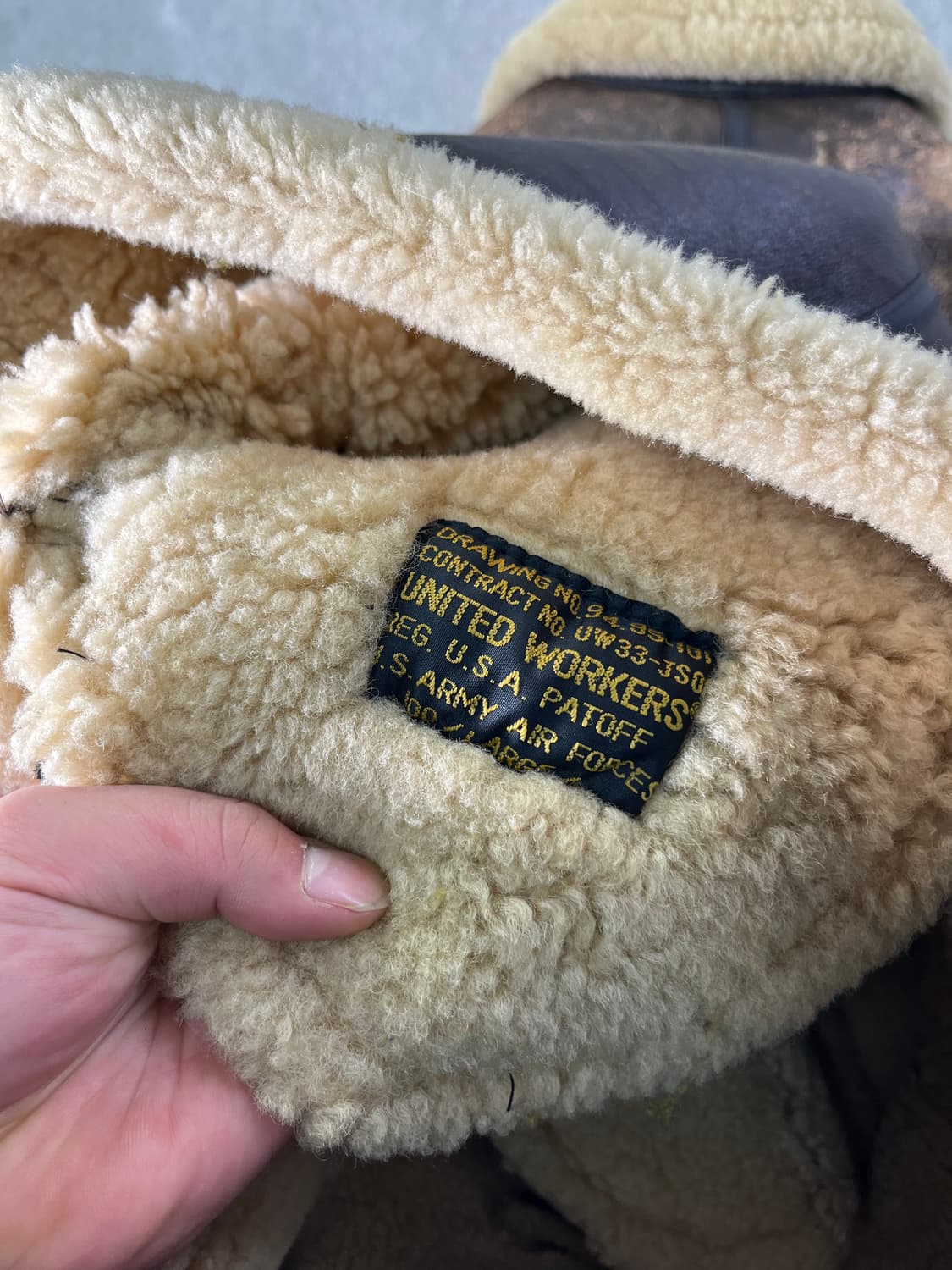 100 90s 미군 USA B-3 양털 무스탕 조끼 상품이미지7