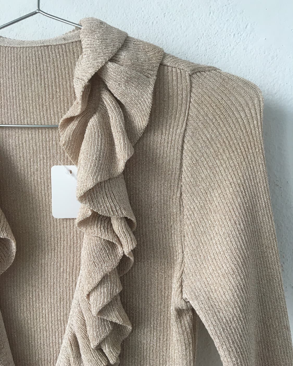 Glitter ruffle ribbed cardigan 상품이미지4