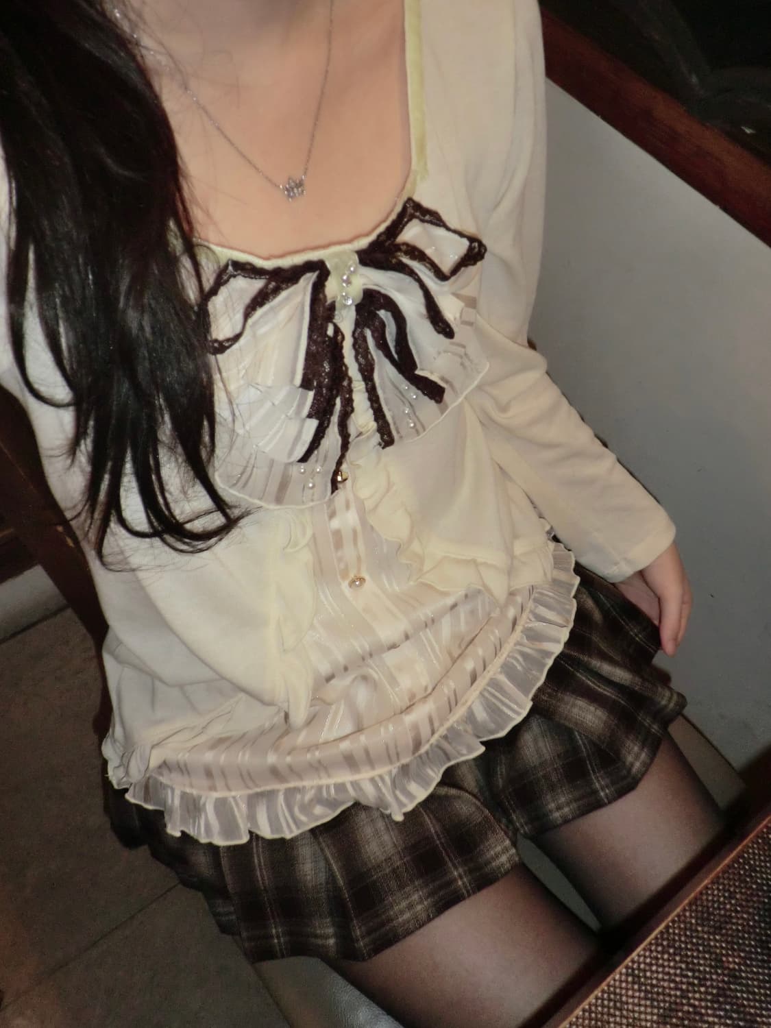 엑시즈팜 빅리본 롱슬리브 로걀탑 라떼갸루 히메갸루 상품이미지2