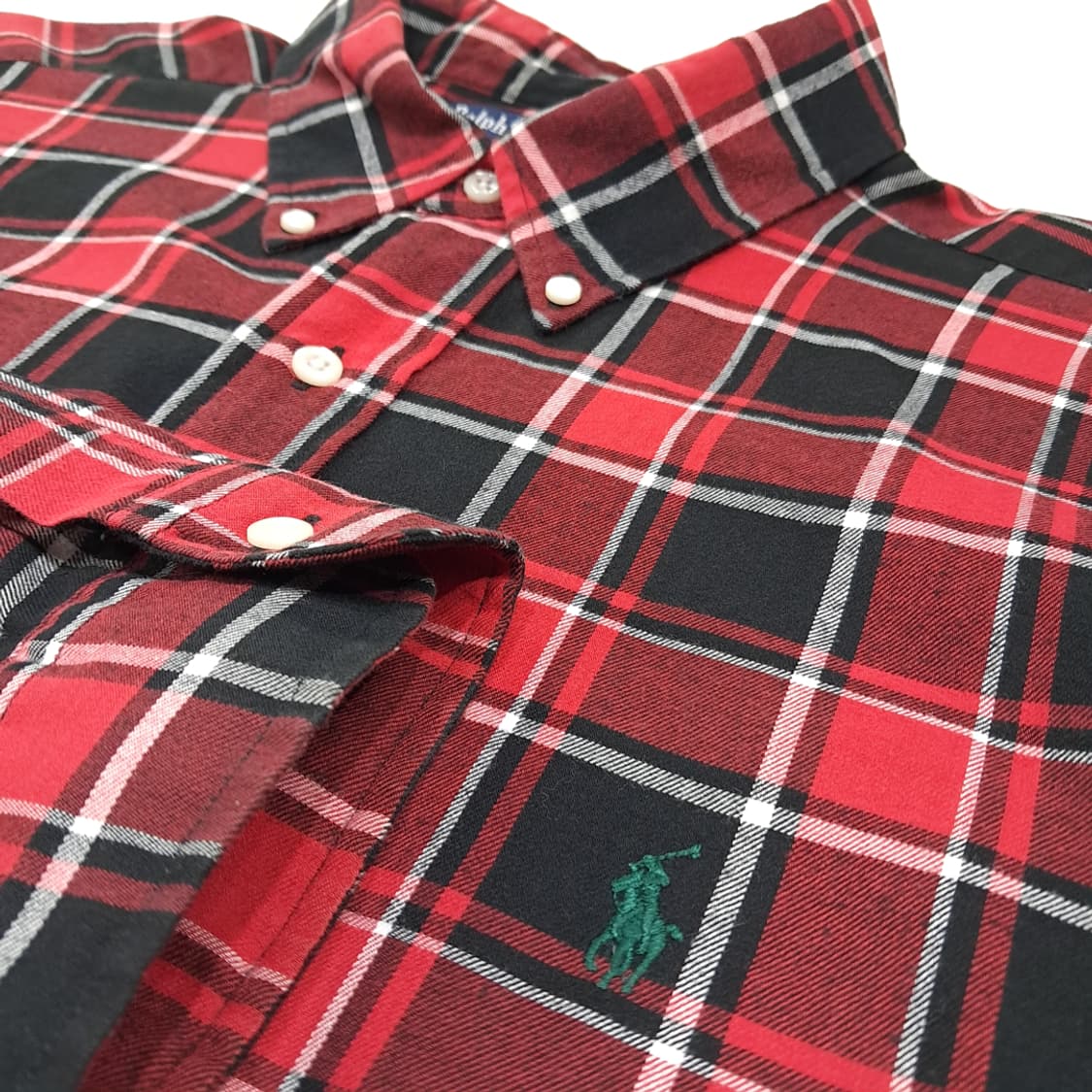 CL540 2XL 폴로 90s 클래식 타탄체크 버튼다운 레드 셔츠 남방 상품이미지4