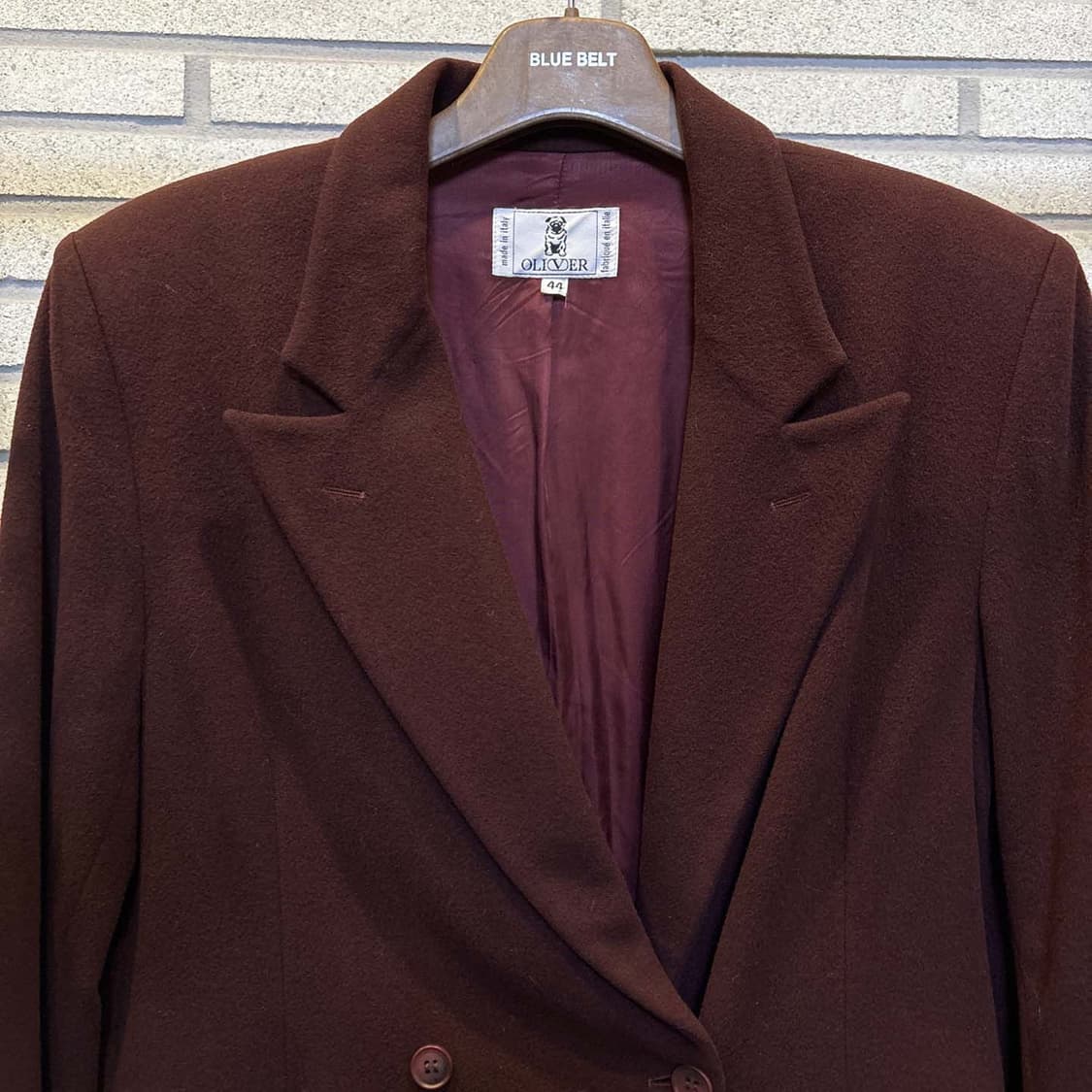 발렌티노 올리버 캐시미어 울 블레이저 자켓 더블 버튼 디테일 버건디 상품이미지4