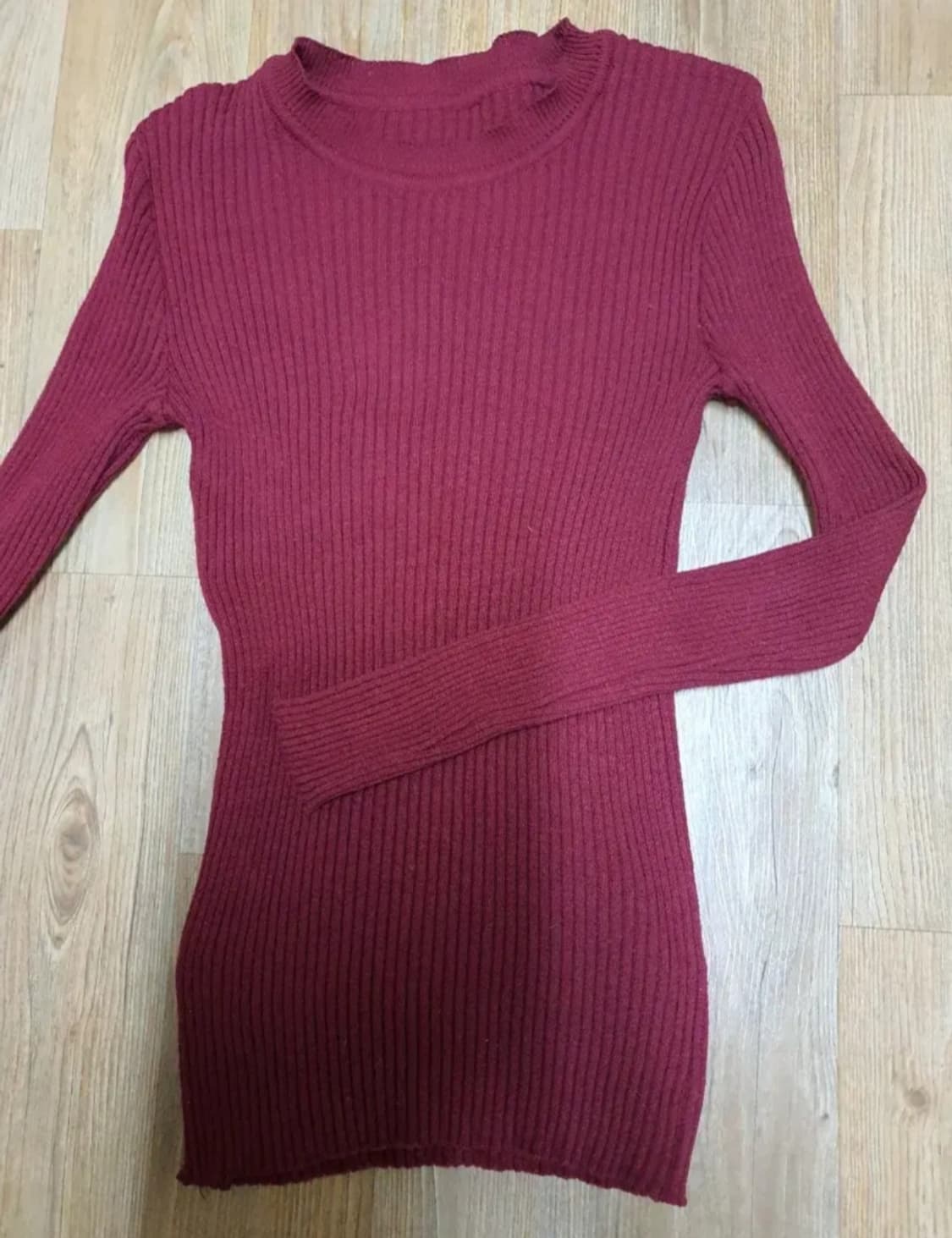 와인색 스판성이 좋아서 편한 니트 55. ~66 상품이미지1