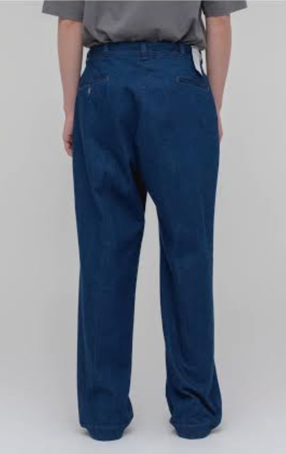 시오타 데님 슬랙스 네이비 팬츠 상품이미지3