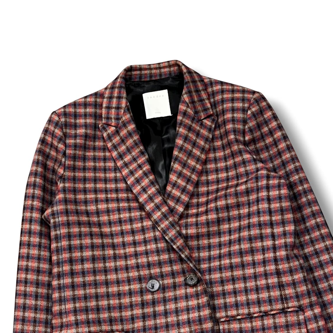 산드로 체크 더블 블레이저 y14022 상품이미지4
