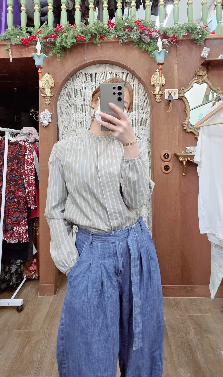 가단54/ Theory 띠어리 스트라이프 블라우스 (정품) 상품이미지1