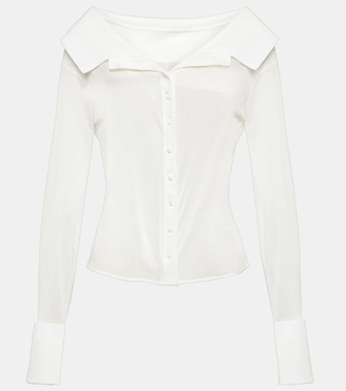 JACQUEMUS 자크뮈스 오프숄더 니트 셔츠 (002 size) 상품이미지5