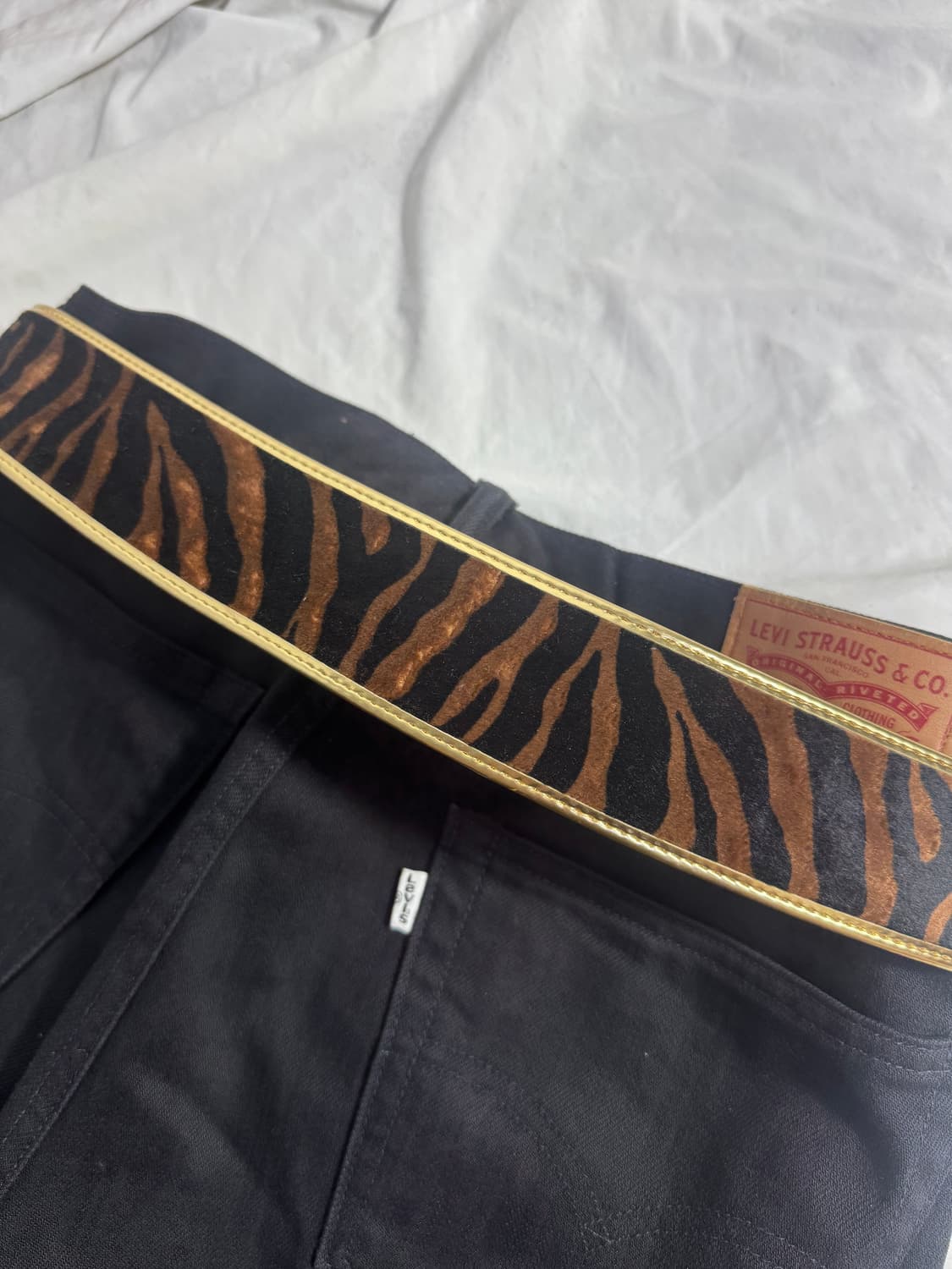 빈티지 애니멀 패턴 골드 라인 벨트 상품이미지4